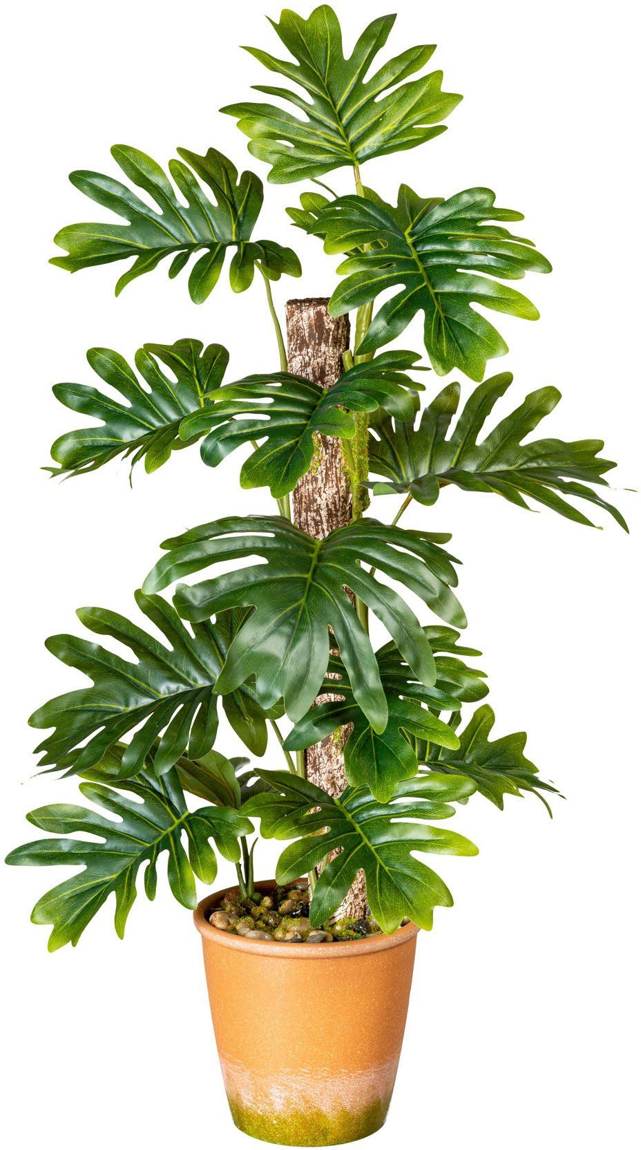 im green, Creativ Zimmerpflanze cm, Paperpot Höhe Monstera, Künstliche 70 Blattpflanze