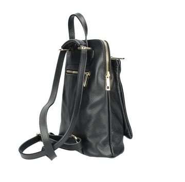 ITALYSHOP24 Rucksack Made in Italy Damen Leder Tasche Schultertasche, leichtgewicht Shopper, als Umhängetasche tragbar