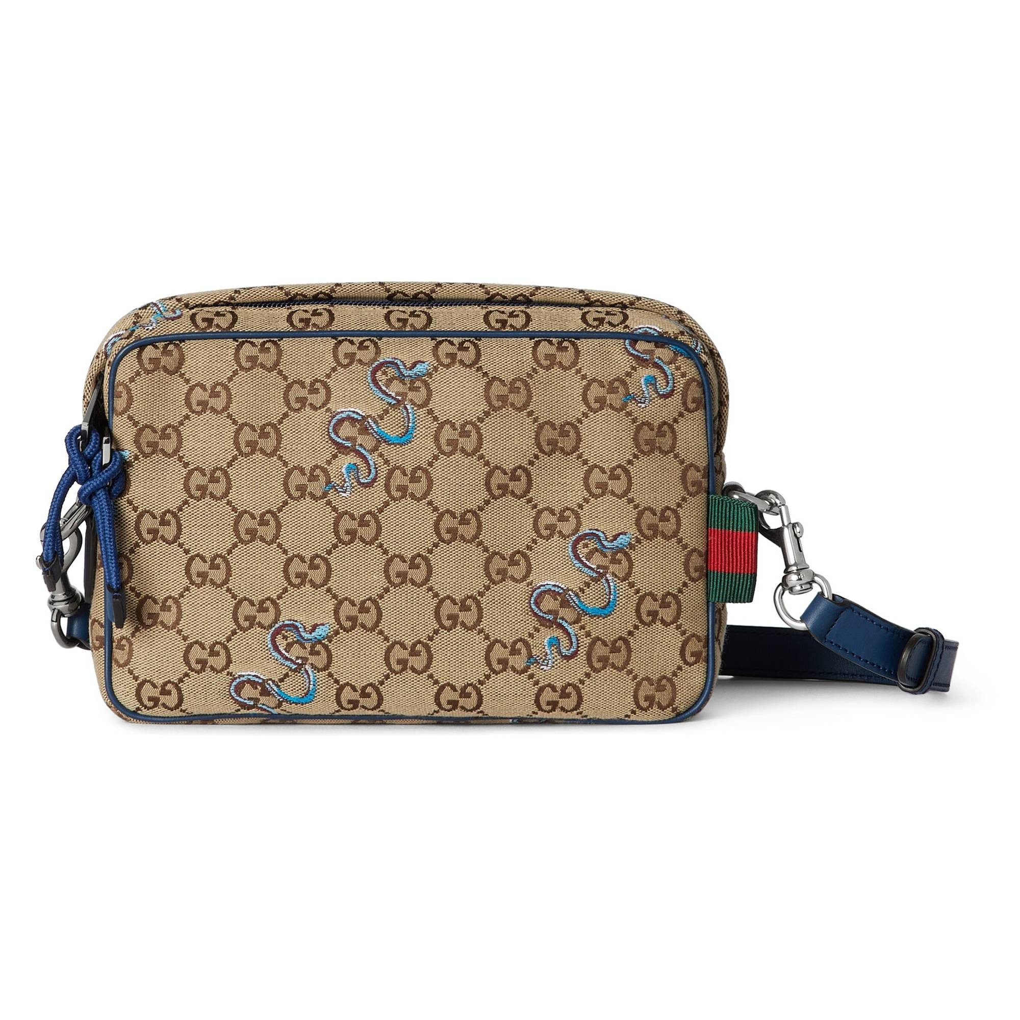 GUCCI Umhängetasche Schultertasche mit Schlangenstickerei
