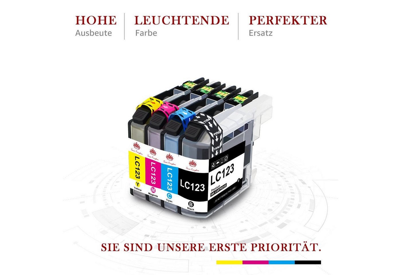 Thumbnail - Toner Kingdom LC123 LC 123 XL Für Brother MFC-J4510DW J470DW Tintenpatrone