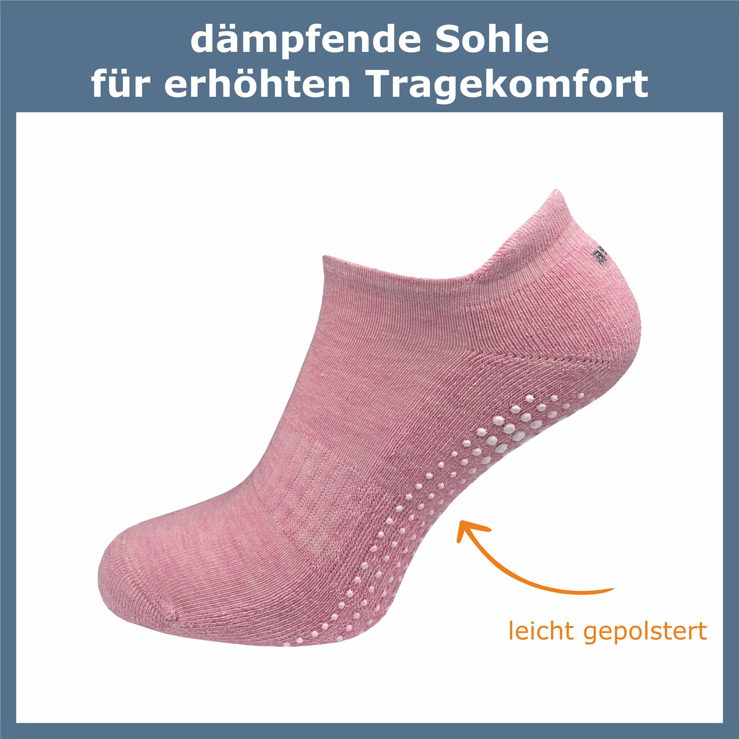 GAWILO ABS-Socken für Damen - Stoppersocken auch für Yoga & Pilates - Antirutsch (3 Paar) Sicherer Halt auf glatten Böden: Rutschfest mit hohem Baumwollanteil