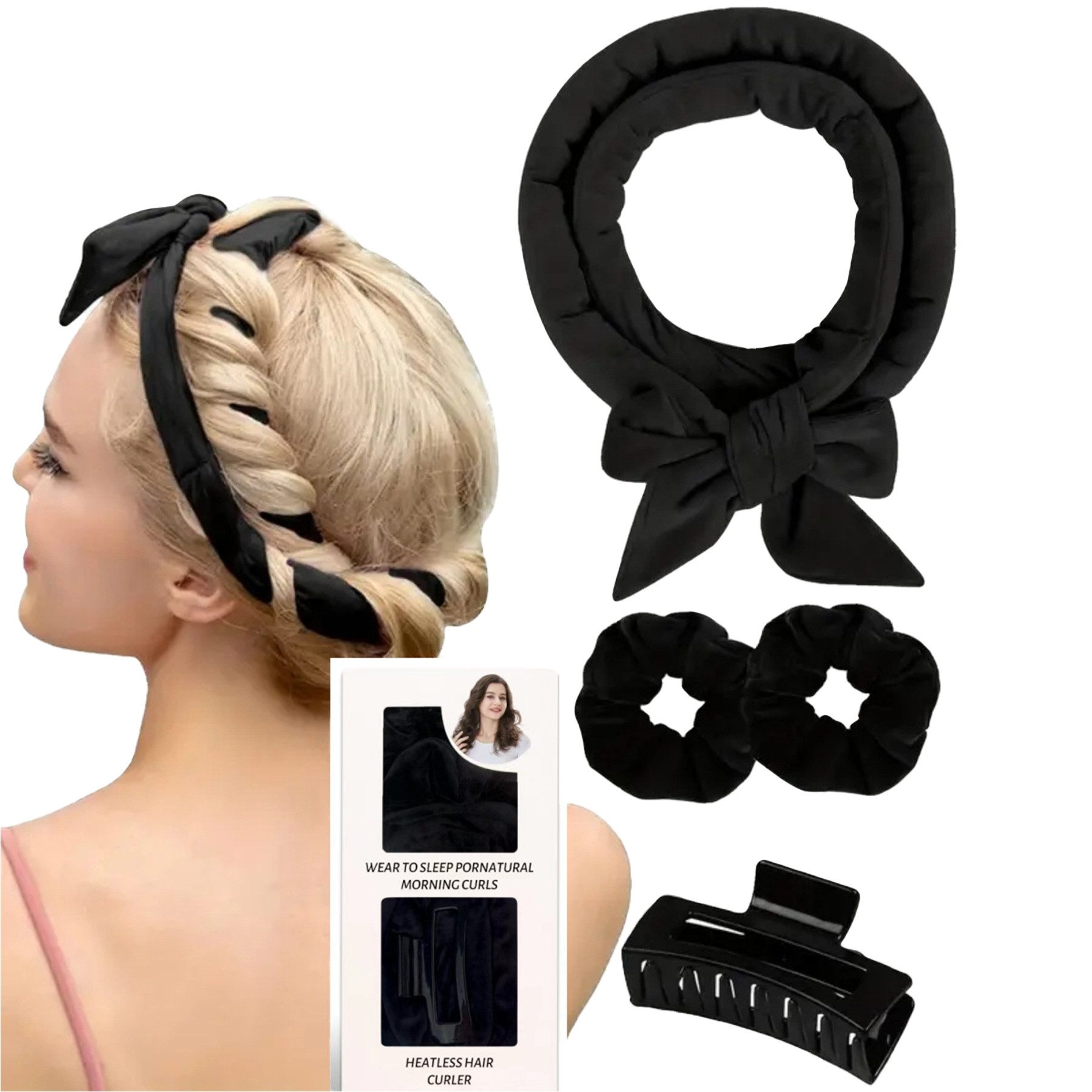 Mutig Lockenwickler 4 Stück Lockenwickler Ohne Hitze, Neu Rutschfest Heatless Curls, Hair Curler Overnight, Lockenwickler über Nacht, DIY Hair Curler Rollers Set Locken Ohne Hitzefür langes mittleres Haar