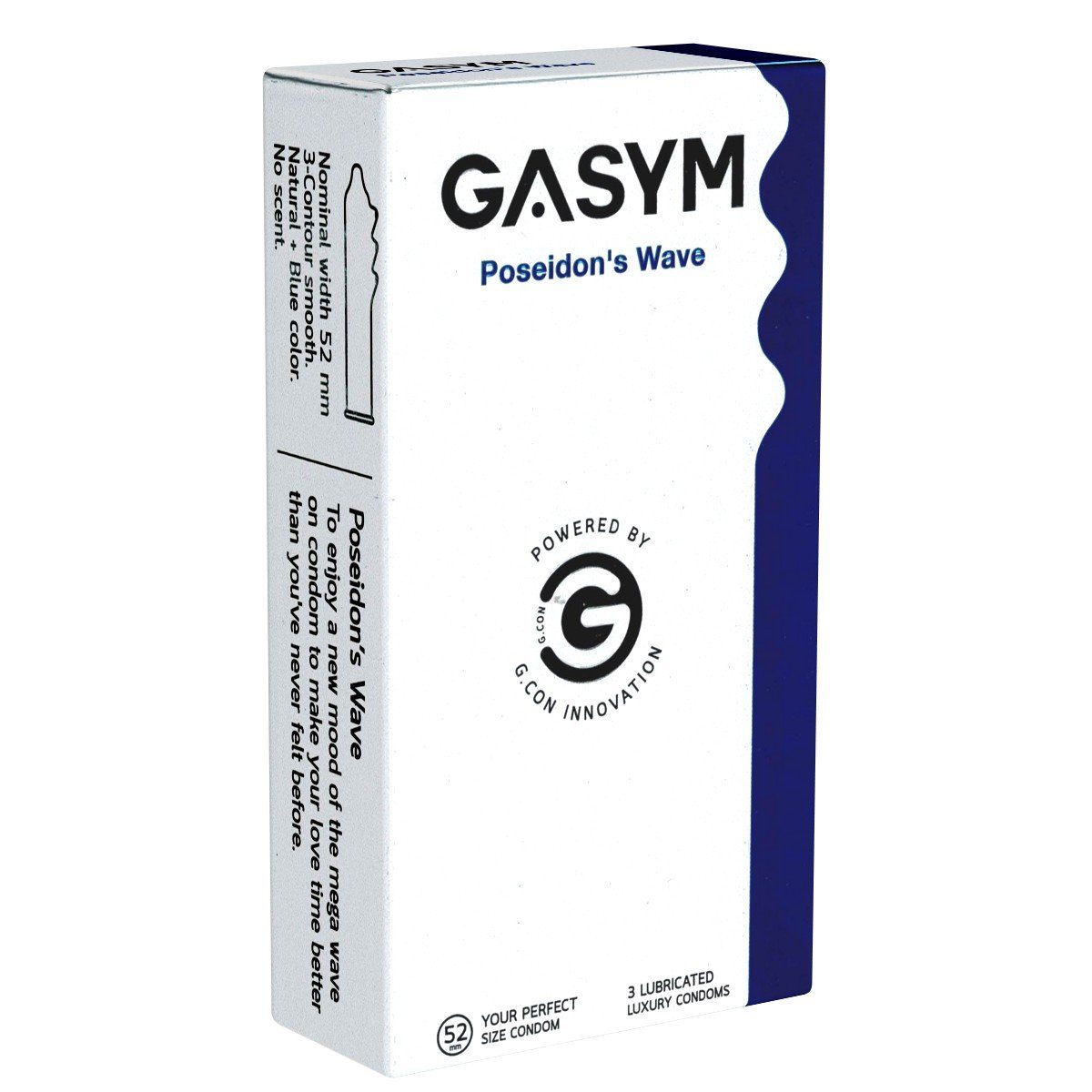 GASYM Kondome Poseidon's Wave Packung mit, 12 St., aufregende & stimulierende Kondome mit Lust-Wellen