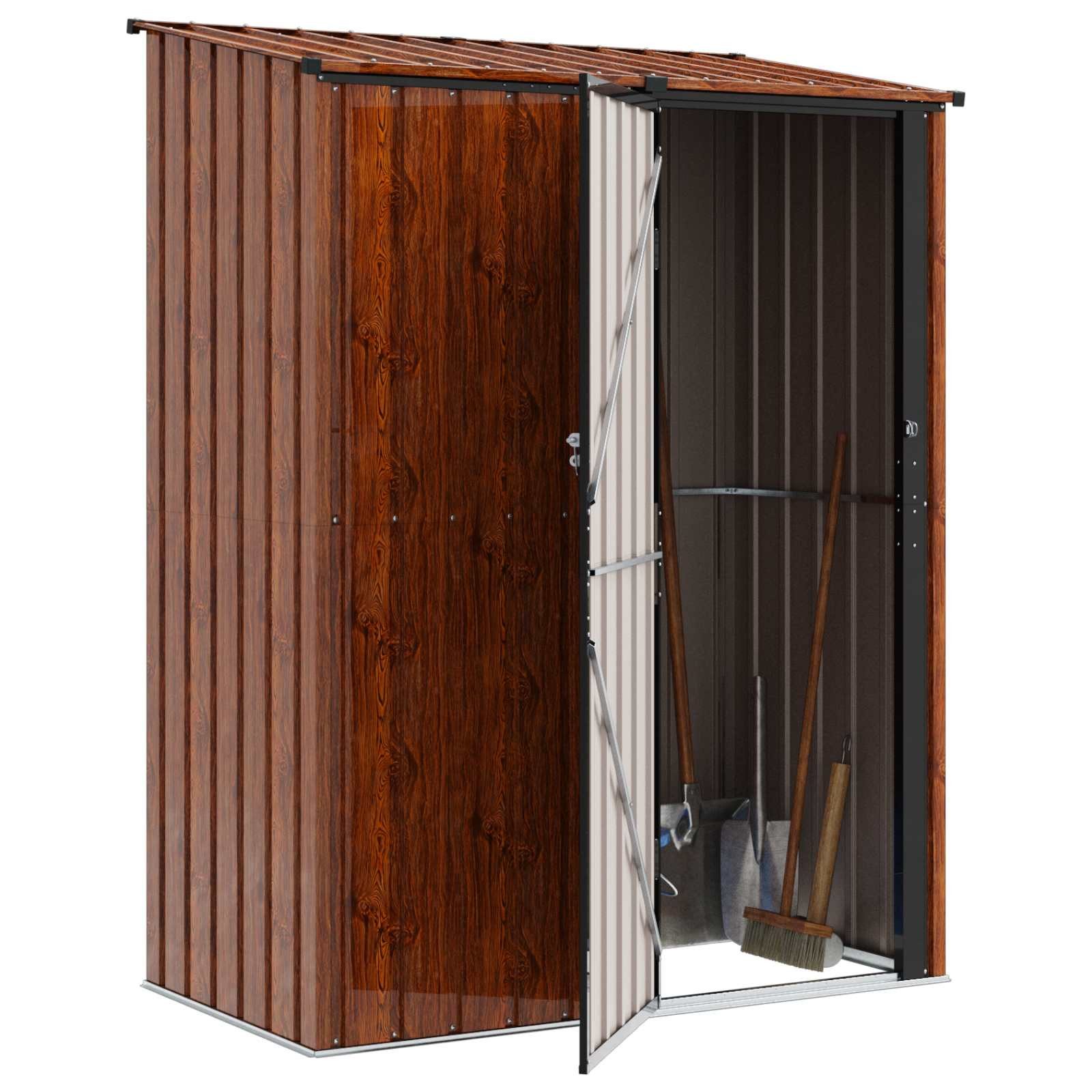 vidaXL Gartenhaus Gartenhütten Braun 153,5 x 86 x 200 cm Metall