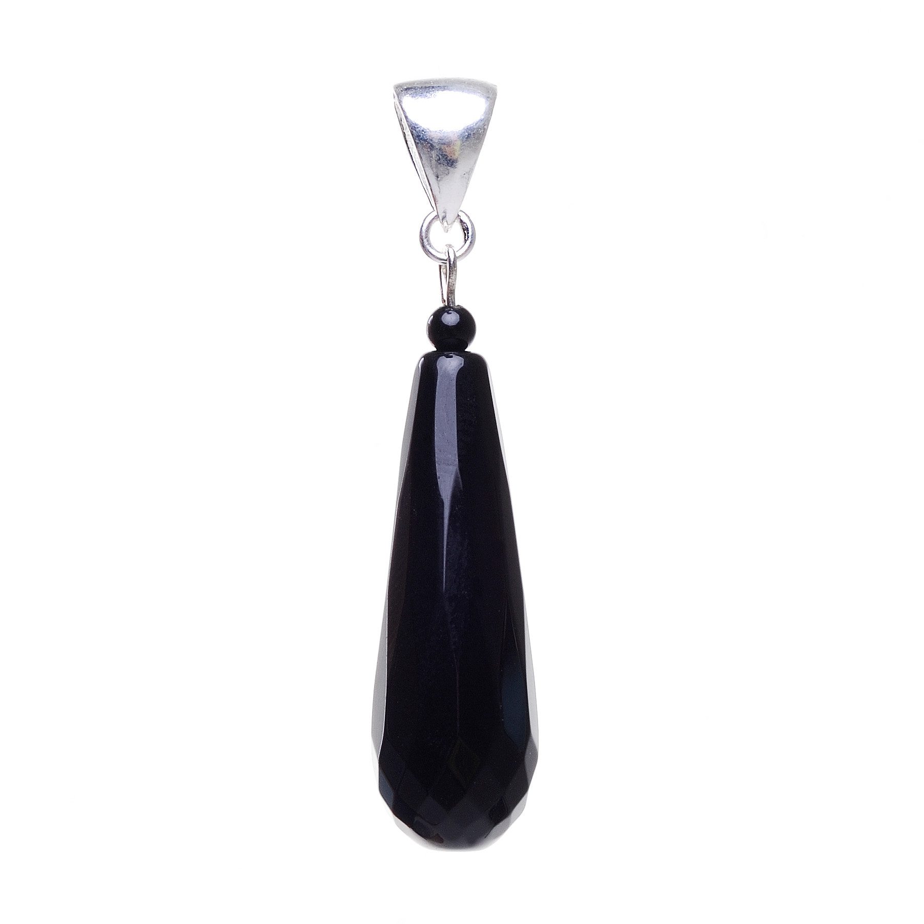 Schmuck Krone Kettenanhänger Anhänger aus Onyx 925er Silber, Silber 925