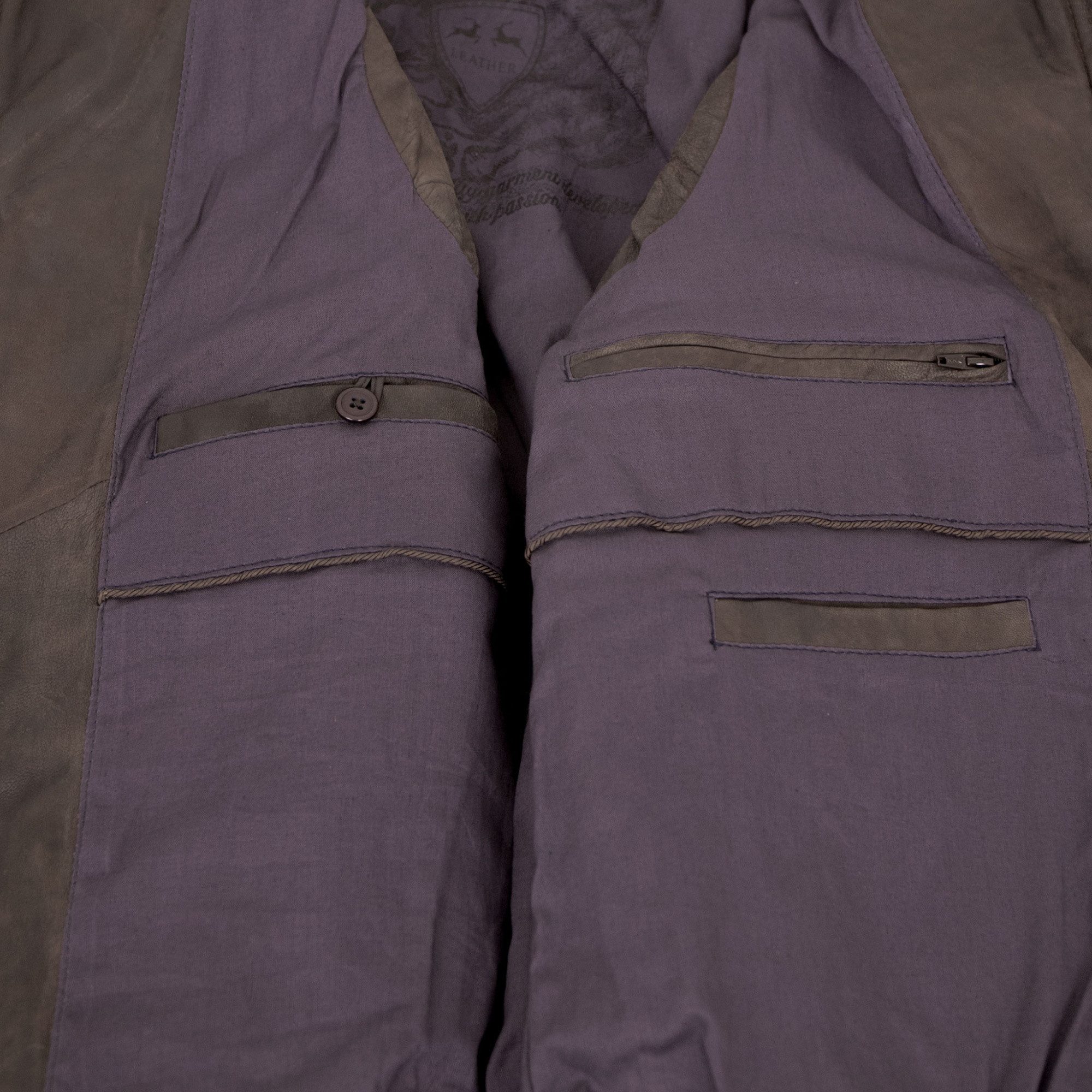 Maddox Lederweste Fletcher Maddox - Herren Lederweste Lammnubuk braun antik