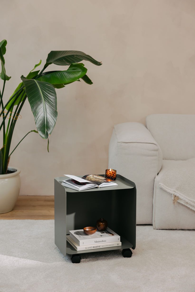 Metallbude Rollcontainer JUNO, variabel nutzbar als Beistelltisch, Nachttisch oder Organizer