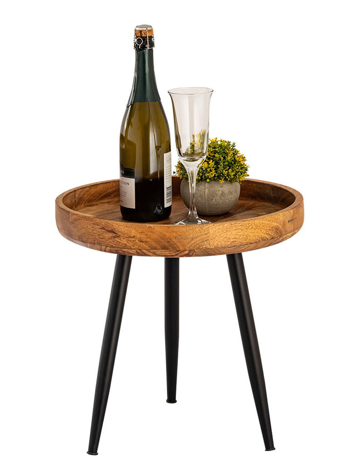 Amagohome Couchtisch Beistelltisch Holz rund Couchtisch günstig online kaufen