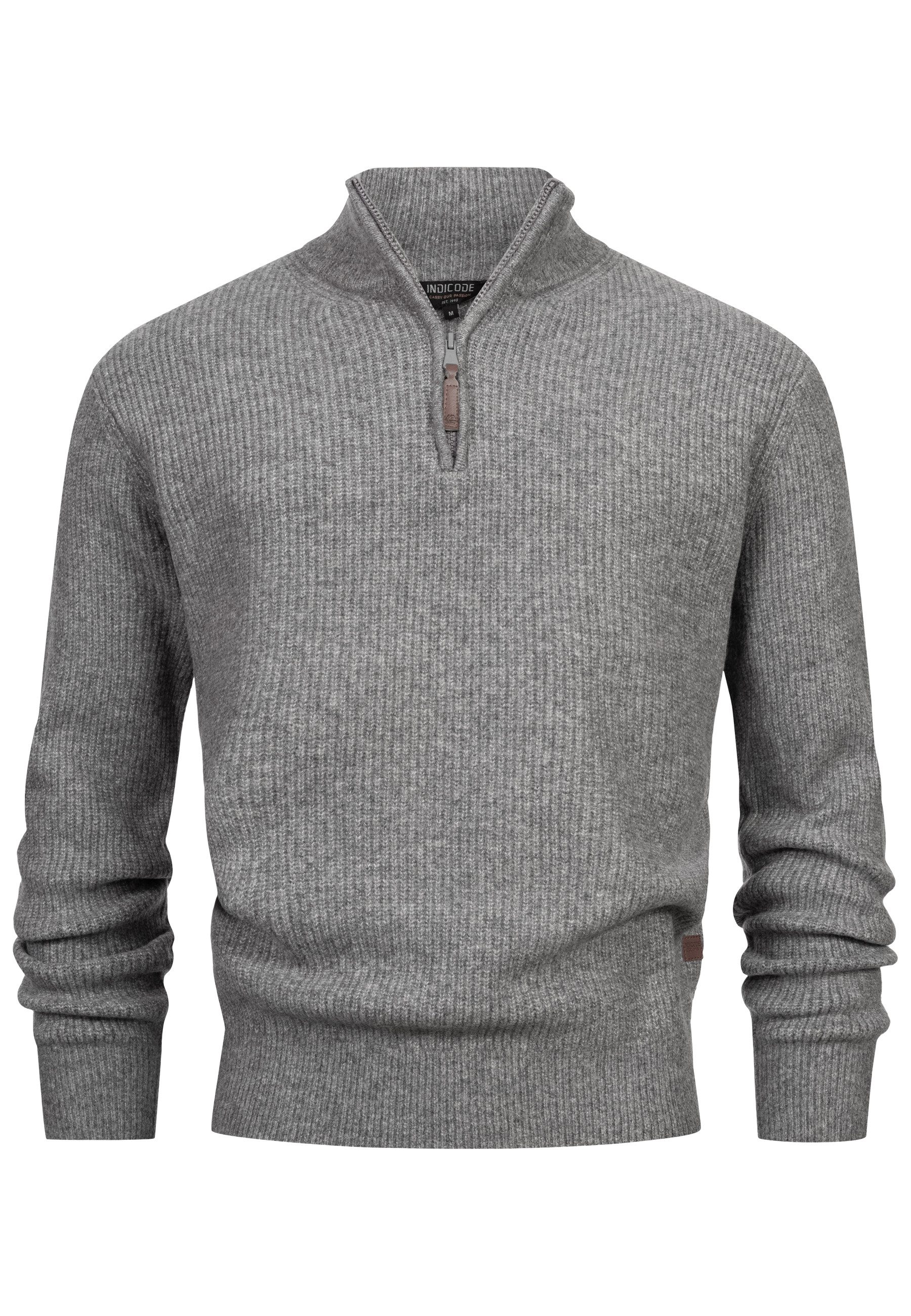 Indicode Strickpullover Herren INPeace Half Pullover Herrenpullover mit Ste günstig online kaufen