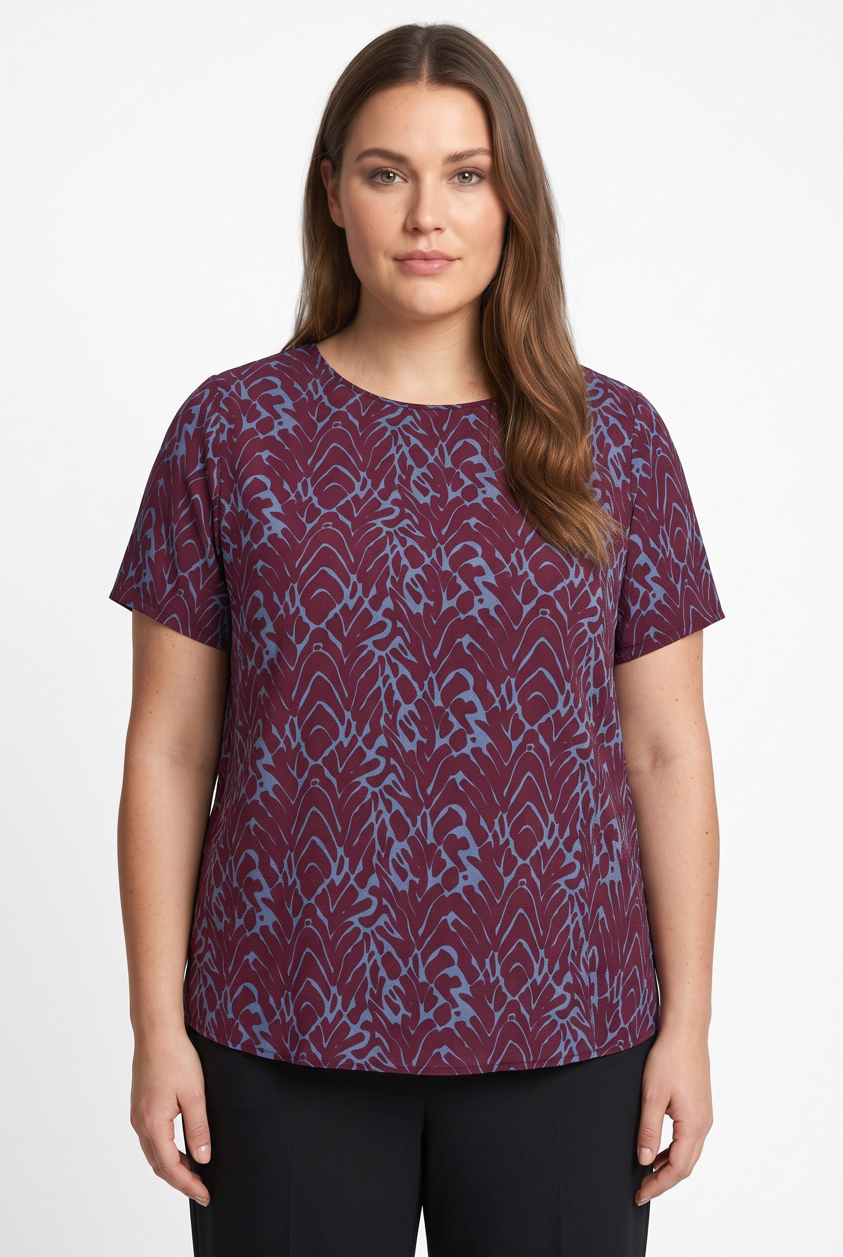 ONLY CARMAKOMA Shirtbluse CARVICA SS TOP WVN NOOS Materialmix, regular fit