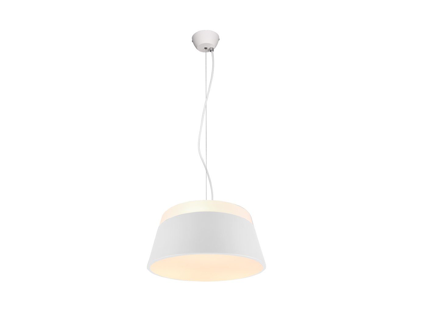 Weiß Lampe hängend Ø45 meineWunschleuchte für LED über-n Warmweiß, Metall Esstisch Pendelleuchte, wechselbar, groß-e LED Lampen-schirm