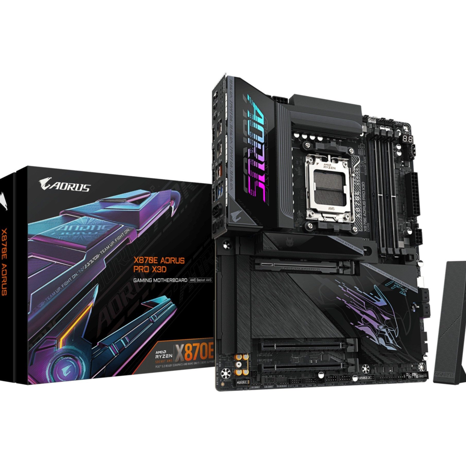 Gigabyte X870E AORUS PRO X3D Mainboard - Unterstützt AMD Ryzen 9000 CPUs, digit Mainboard