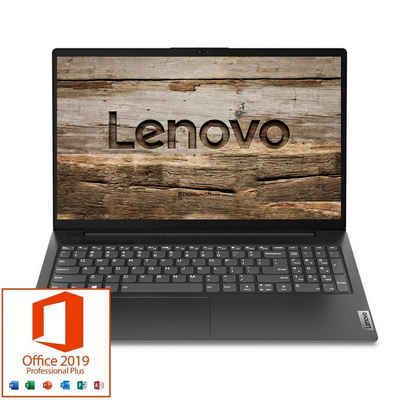 Lenovo V15-IJL, 8GB RAM, Notebook (39,00 cm/15.6 Zoll, Intel Celeron N4500, UHD Grafik, 0 GB HDD, 256 GB SSD, Windows 11 Pro und inkl. Microsoft Office 2019 Professional)