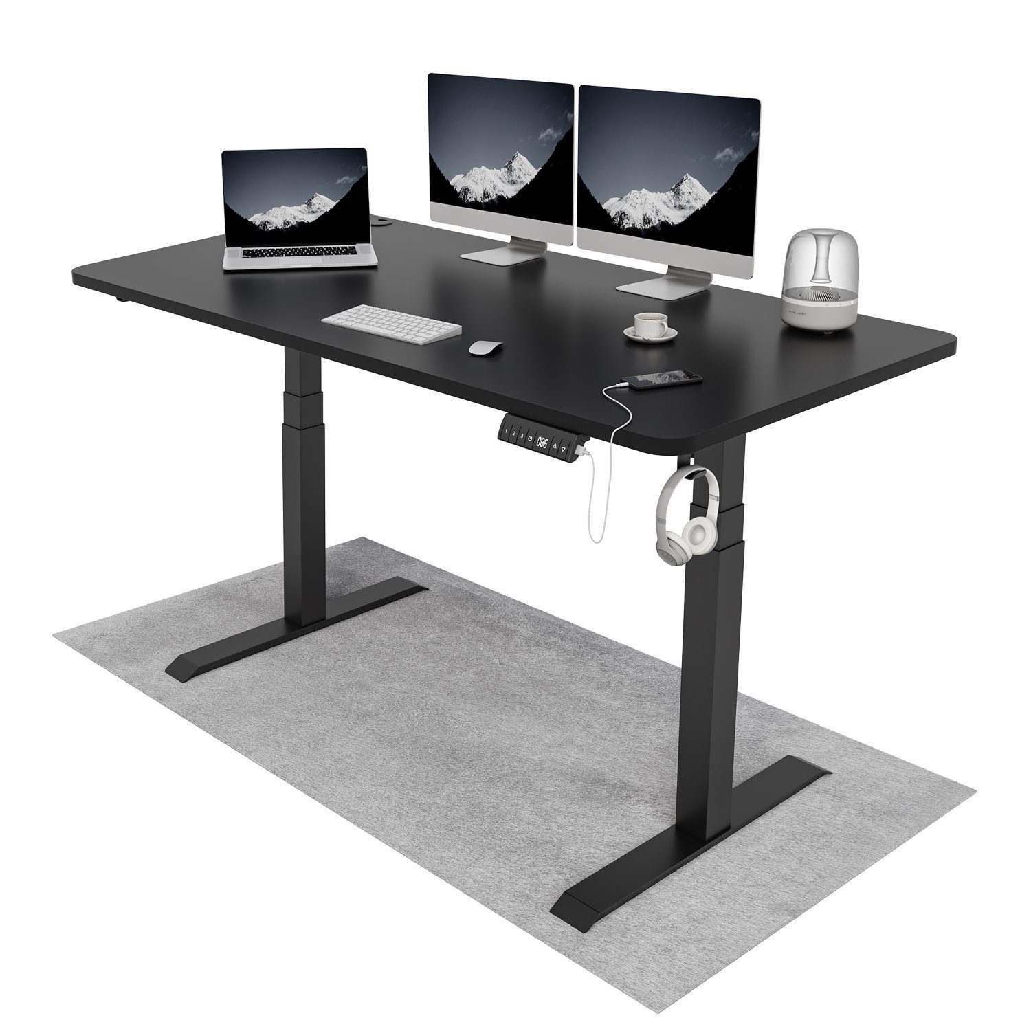 HOMALL Schreibtisch Höhenverstellbar Höhe 160*80/180*80cm mit günstig online kaufen