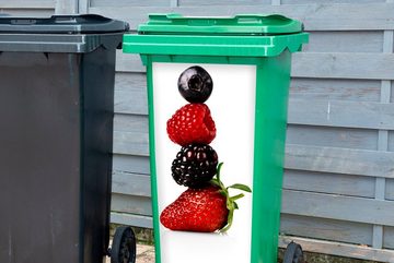 MuchoWow Wandsticker Obst - Rot - Himbeere (1 St), Mülleimer-aufkleber, Mülltonne, Sticker, Container, Abfalbehälter