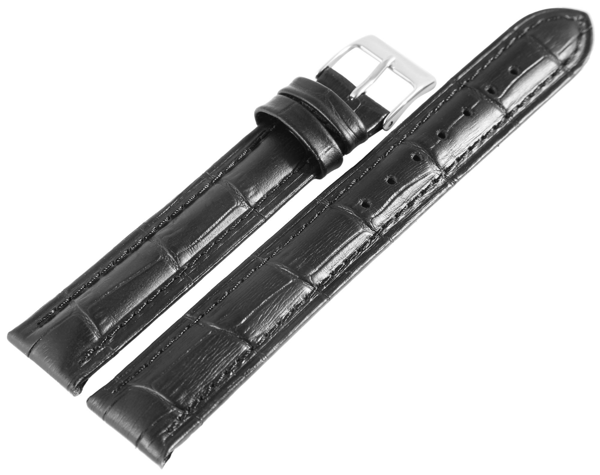 STEINMEISTER Uhrenarmband 8000520 Echtleder-Uhrenarmband, schwarz, Krokoopt günstig online kaufen