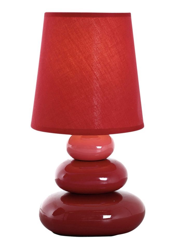 näve Tischleuchte Tischlampe Stoney, ohne Leuchtmittel, mit Keramikfuß und  Textilschirm, 1xE14/max.40W