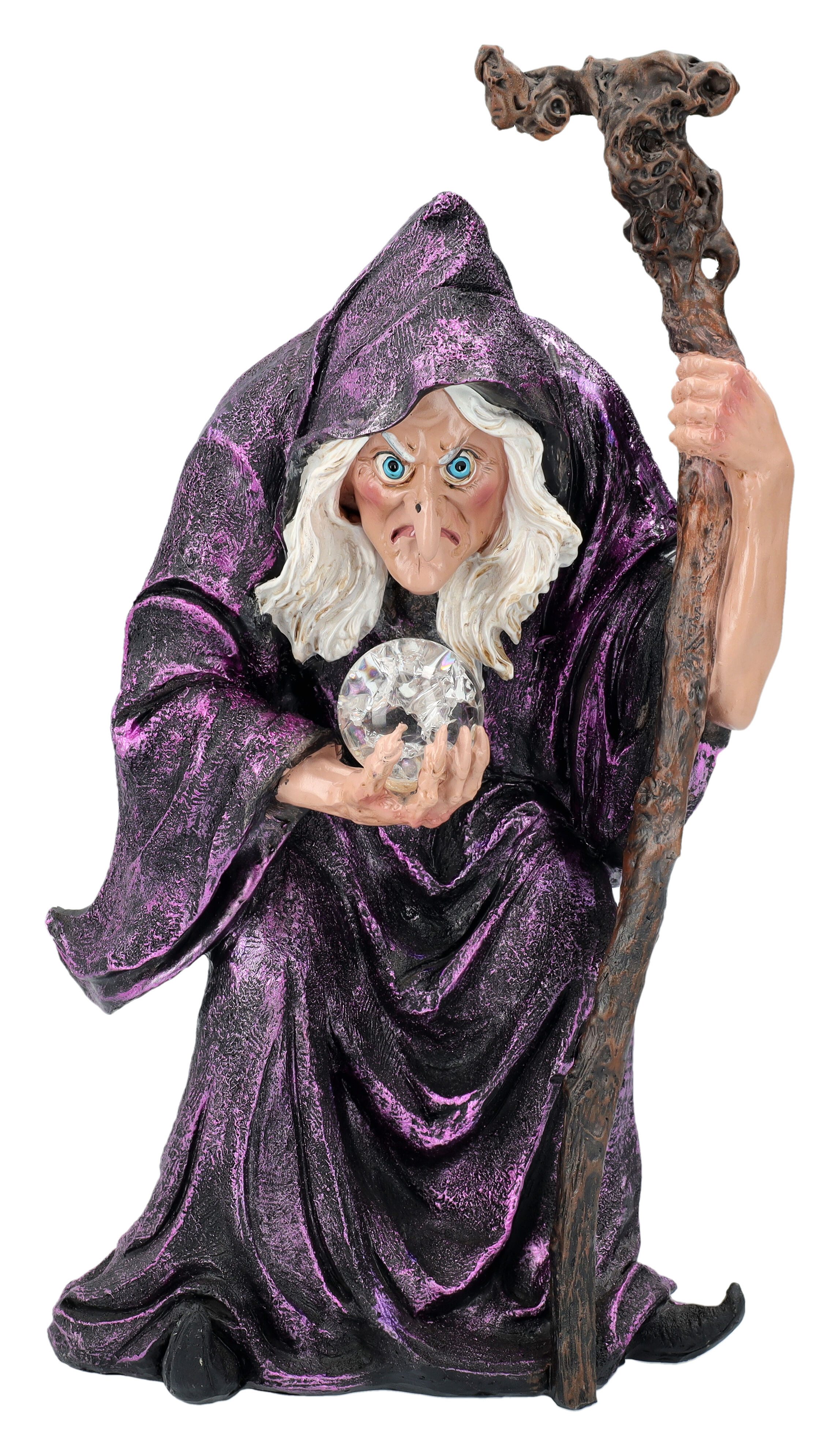 Figuren Shop GmbH Fantasy-Figur Hexenfigur – Morgathra Statue mit magischer Kugel 29 cm Dekofigur
