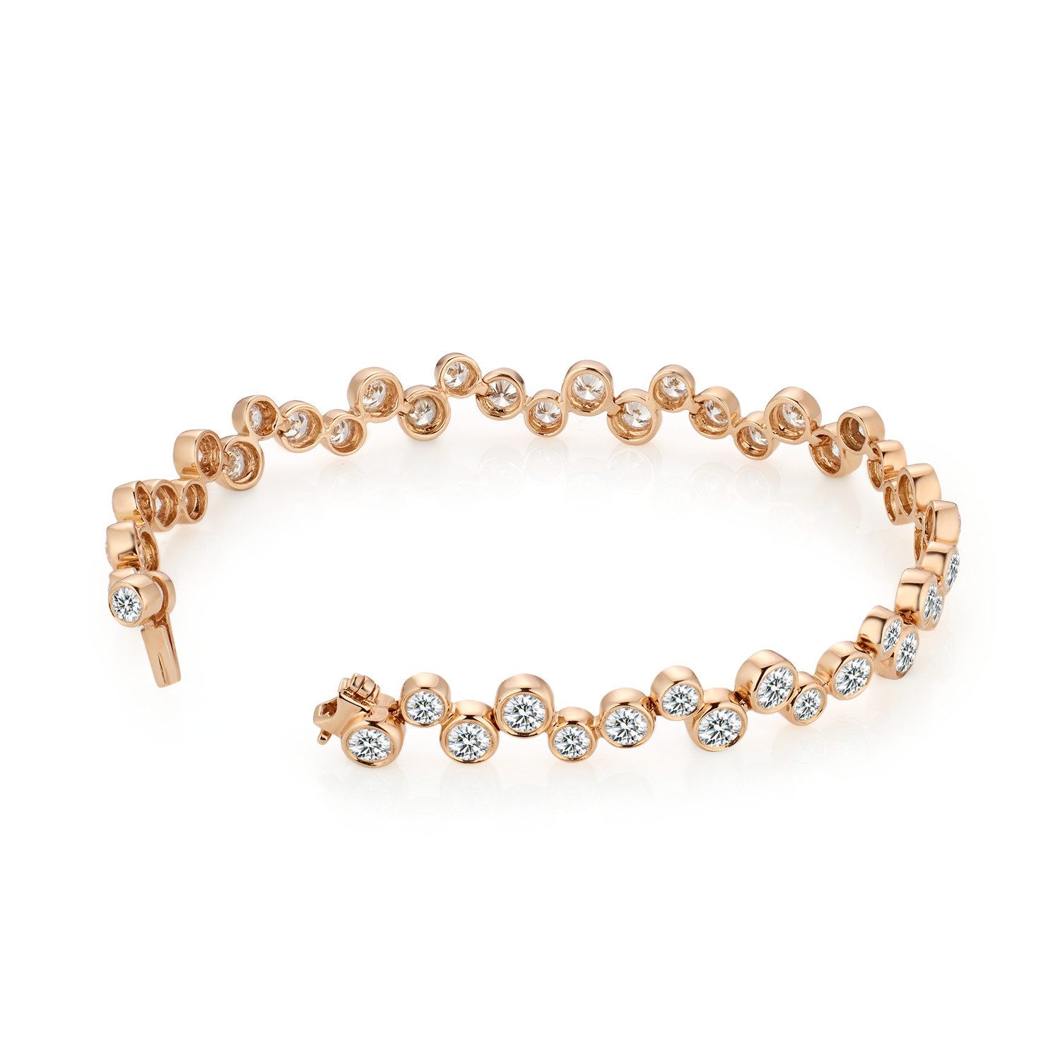 Sternvoll Armreif Bezel-Set Diamond Bracelet in 18K, Handgefertigt, 18K/ 750er massives Gold, laborgezüchtete Diamanten