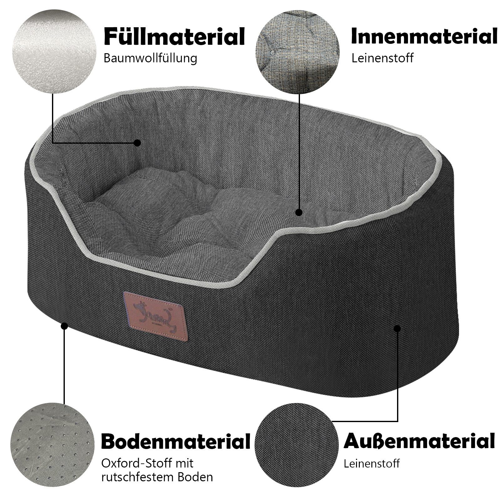 TopMeow Tierbett Hundebett mit Rand, Kuscheliges günstig online kaufen