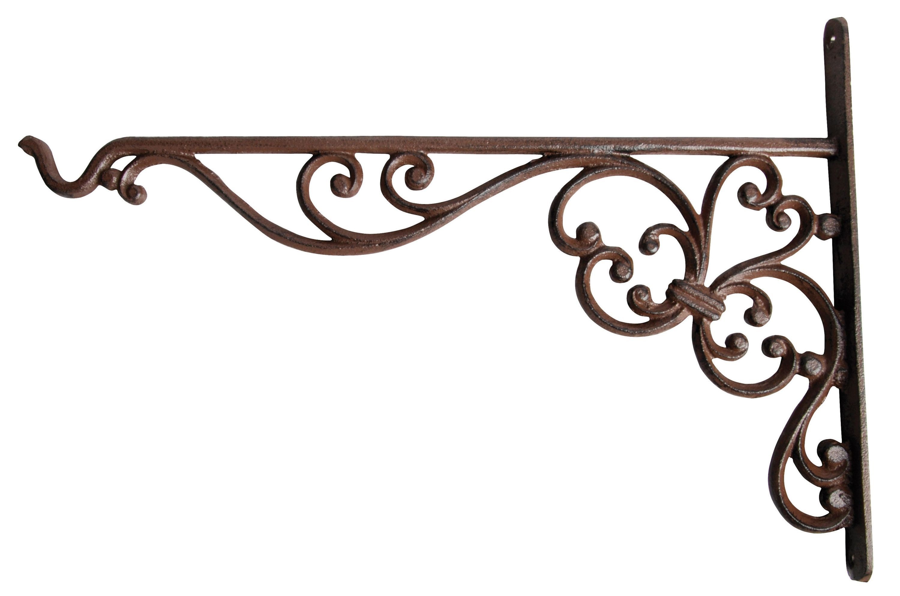 Dekowunder Wandhaken Wandhaken Gusseisen 35 cm antik braun stabil Gartenhaken groß robust