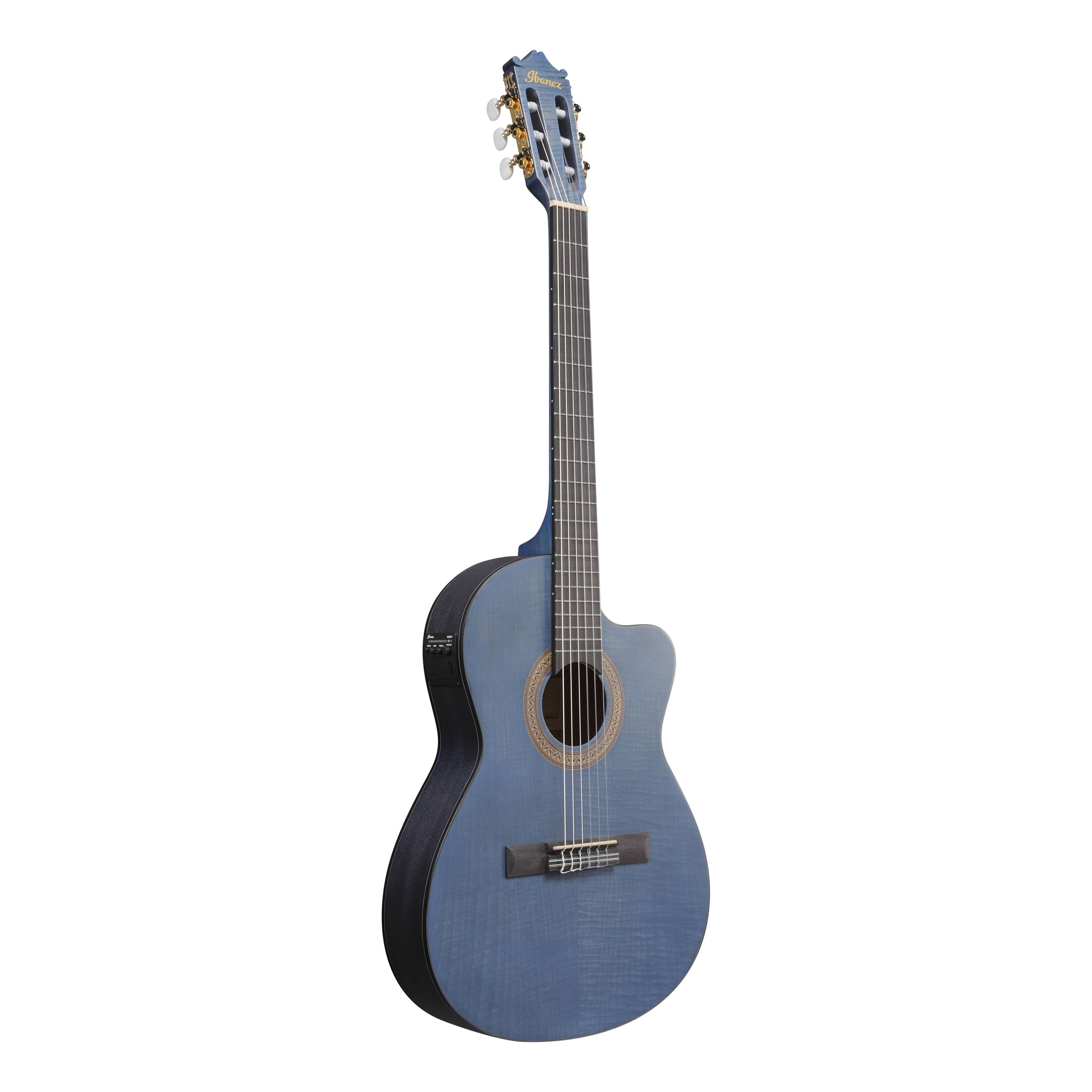 Ibanez Konzertgitarre, Классические гитары, 4/4 Классические гитары, GA5FMTCE-OB Thinline Open Pore Blue Berry - 4/4 Konzertgitarre