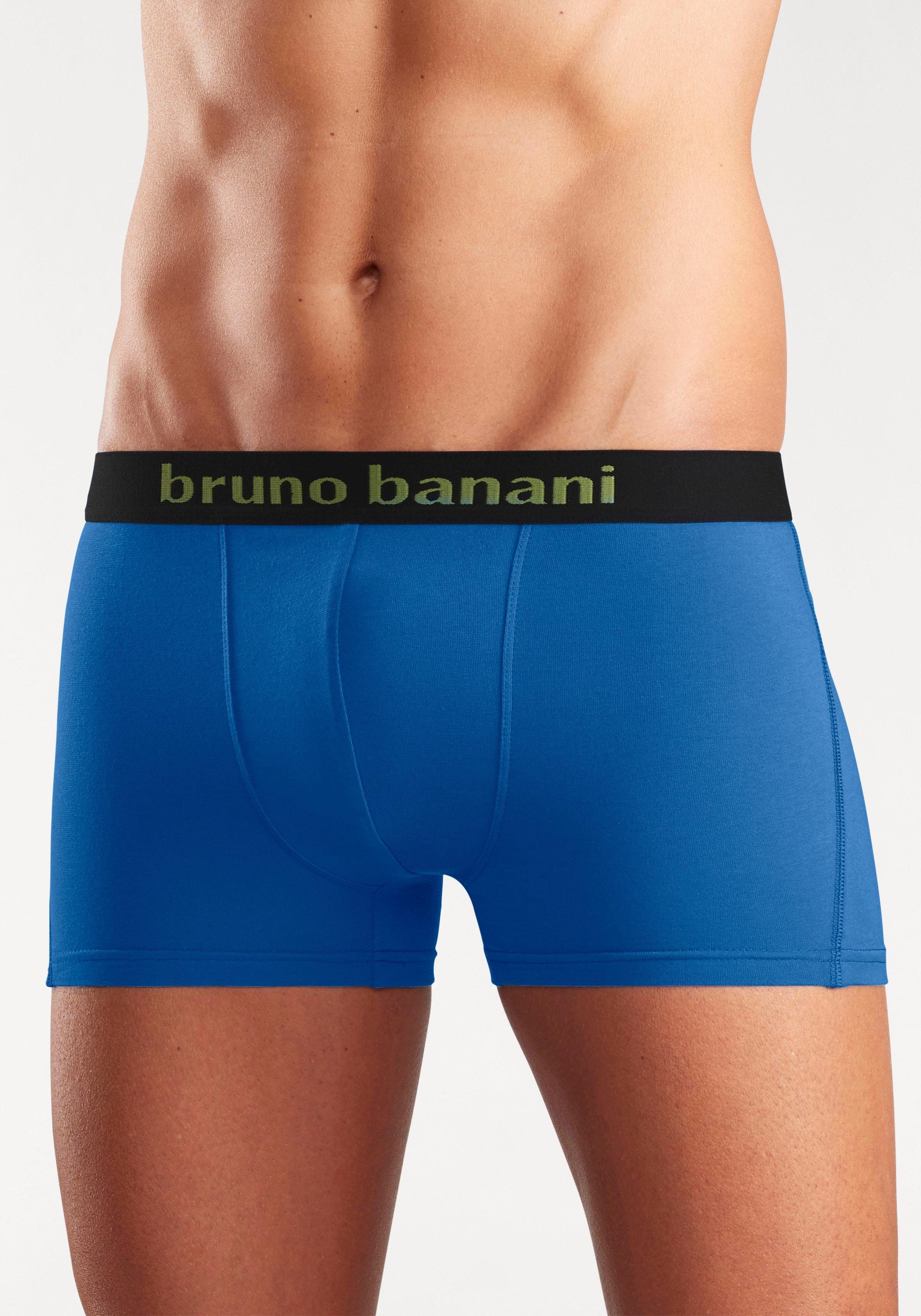 Bruno Banani Boxer Boxershorts für Herren (Packung, 4-St) mit farbigen Marken-Schriftzug am Bündchen