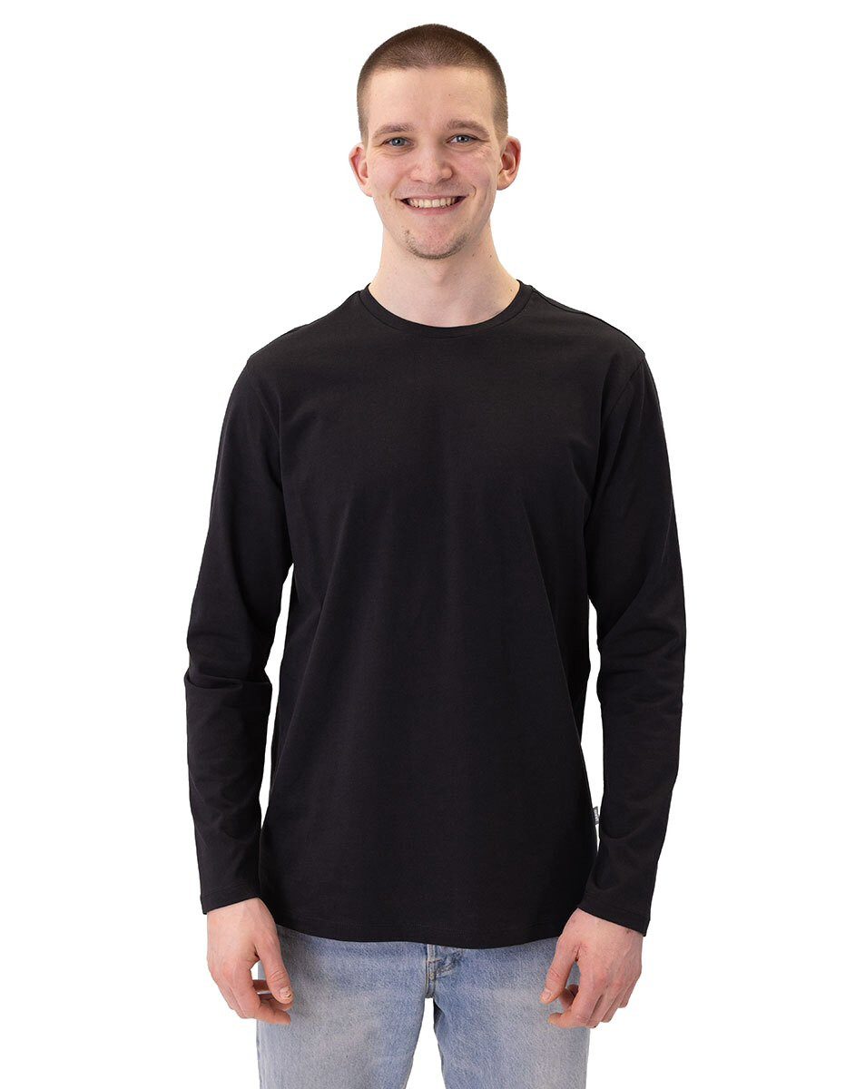 Jako Langarmshirt Organic (Freizeit, Bio-Baumwolle) schwarz Herren günstig online kaufen
