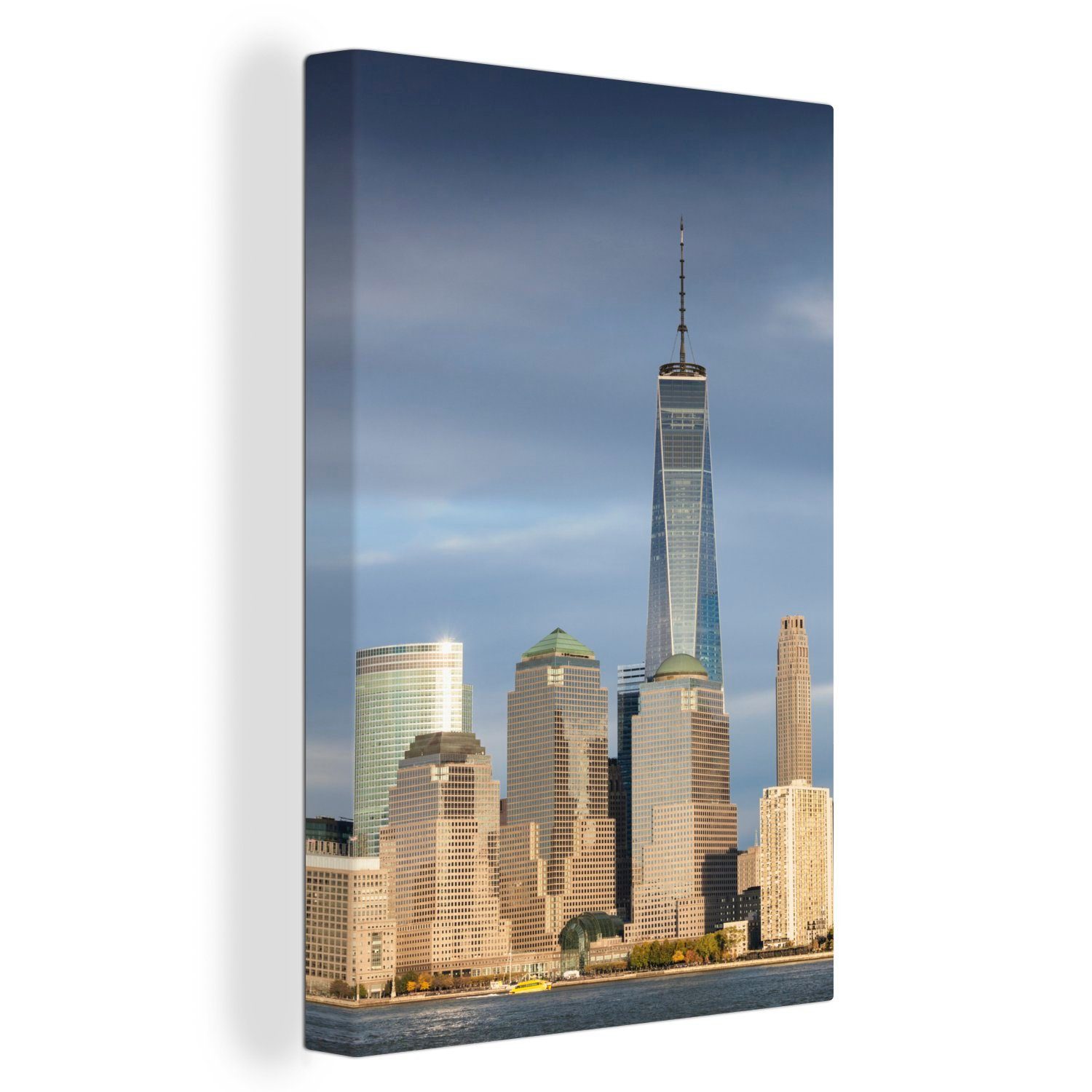 Die New Skyline dem 20x30 Leinwandbild von unter OneMillionCanvasses® einem, One (1 York Center Gemälde, inkl. cm Zackenaufhänger, Leinwandbild fertig bespannt World Trade mit St),