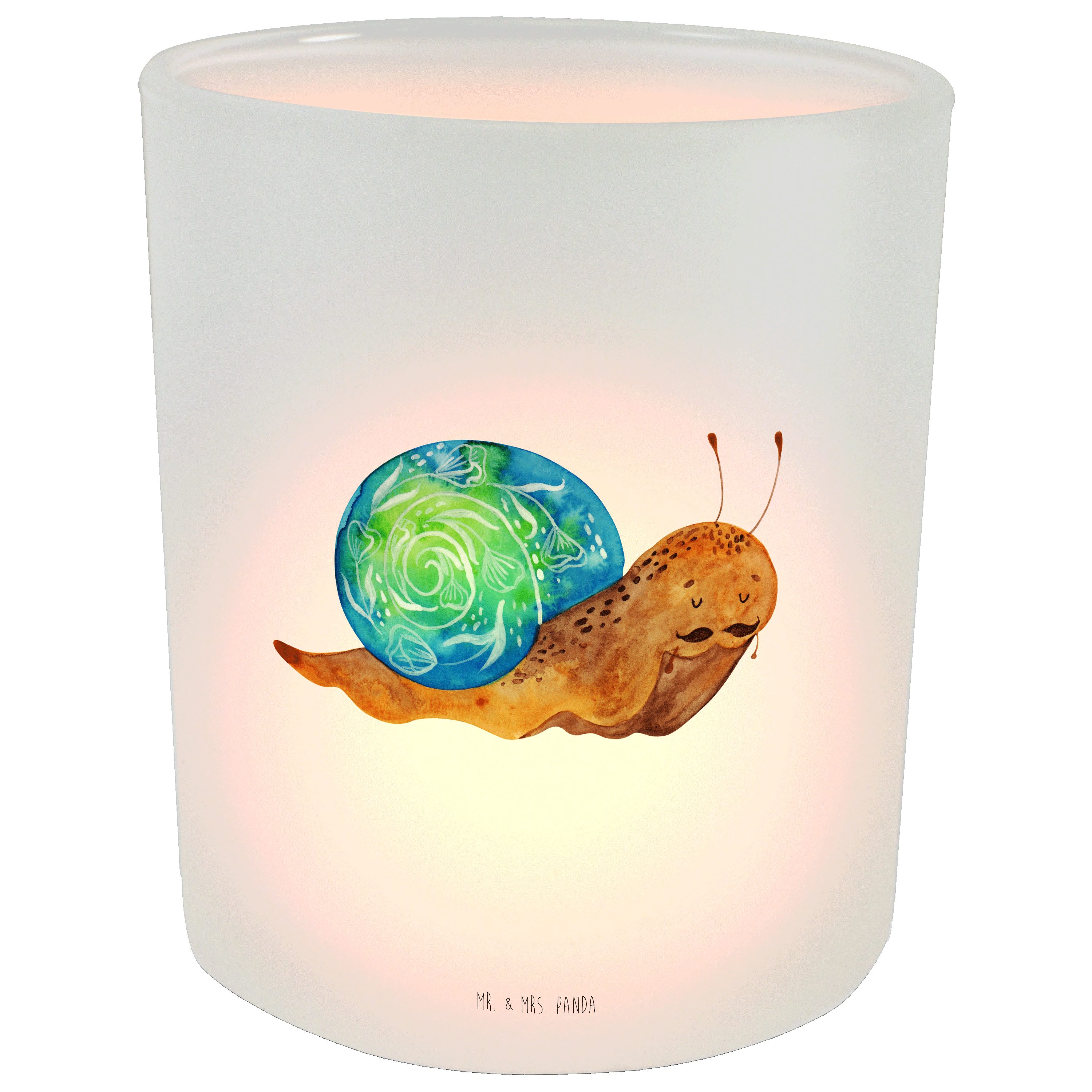Kerzenlicht, (1 Schneckalot Sir Schnecken, - Panda Windlicht Geschenk, Transparent - St) Mr. & Mrs. Tee