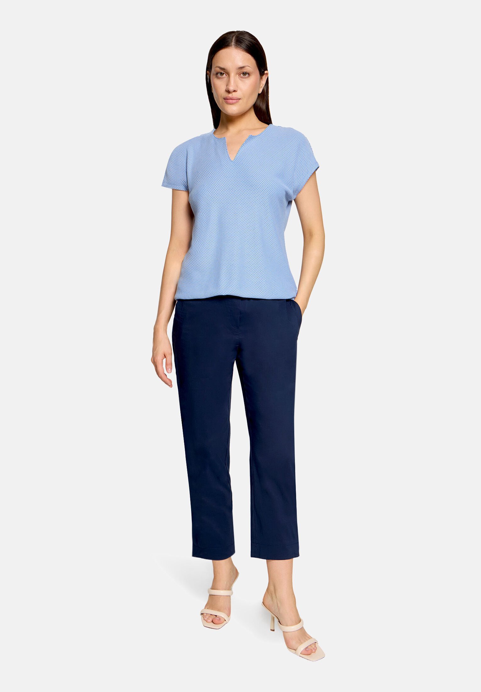 Betty&Co Kurzarmshirt Damen mit Struktur (1-tlg) Material