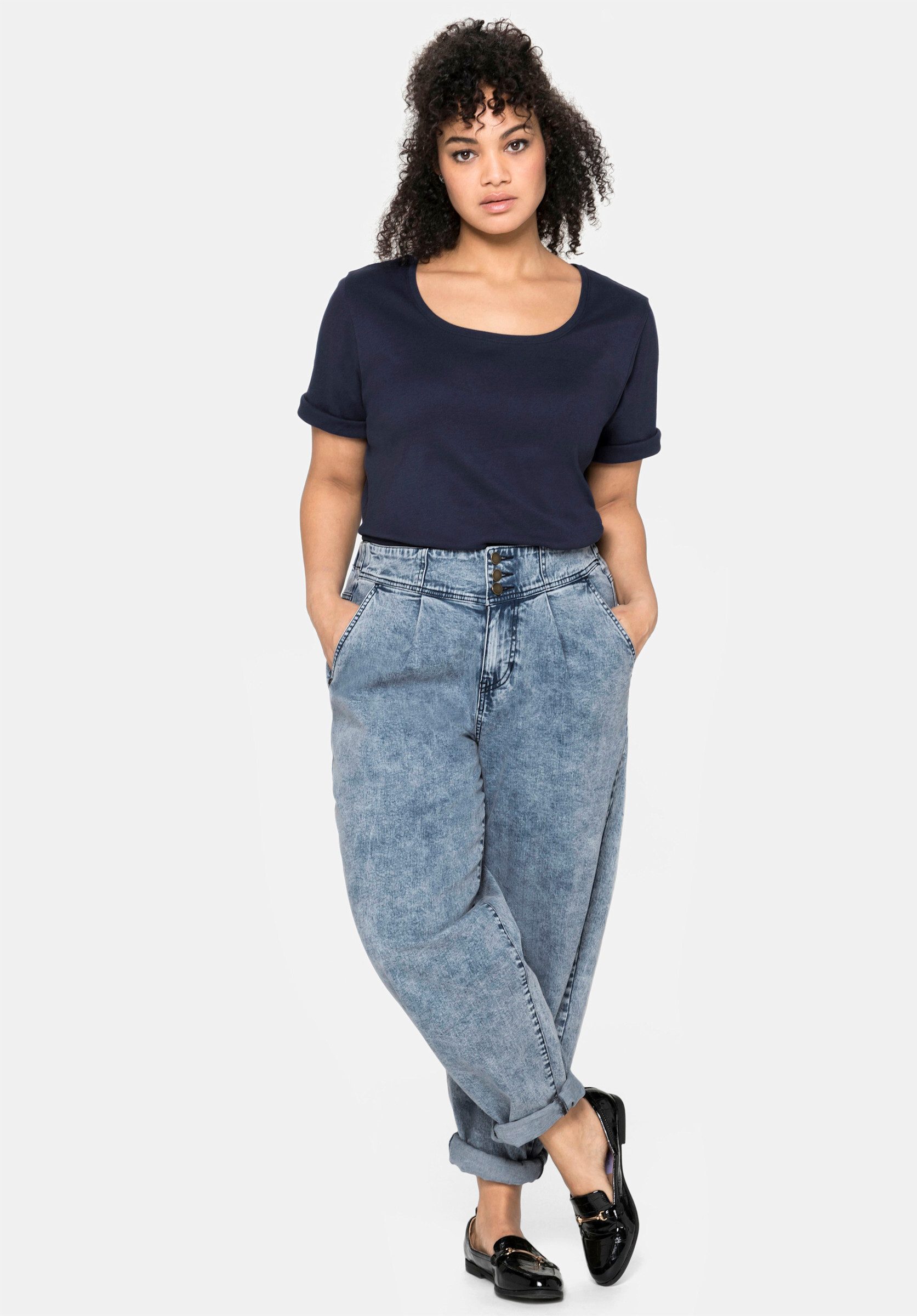 Sheego T-Shirt T-Shirt . aus reiner Baumwolle günstig online kaufen