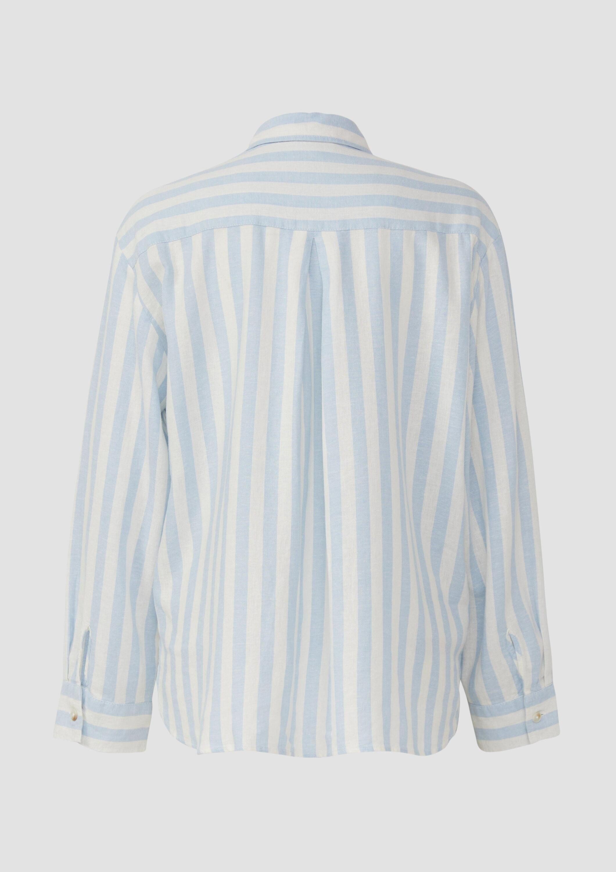 s.Oliver Langarmbluse Bluse Hemdbluse aus Leinenmix im Relaxed Fit