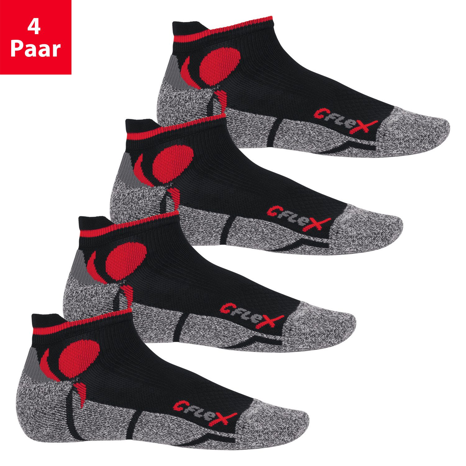 CFLEX Спортивні шкарпетки Running Damen & Herren Sport Sneaker Шкарпетки (4 Paar) Laufsocken
