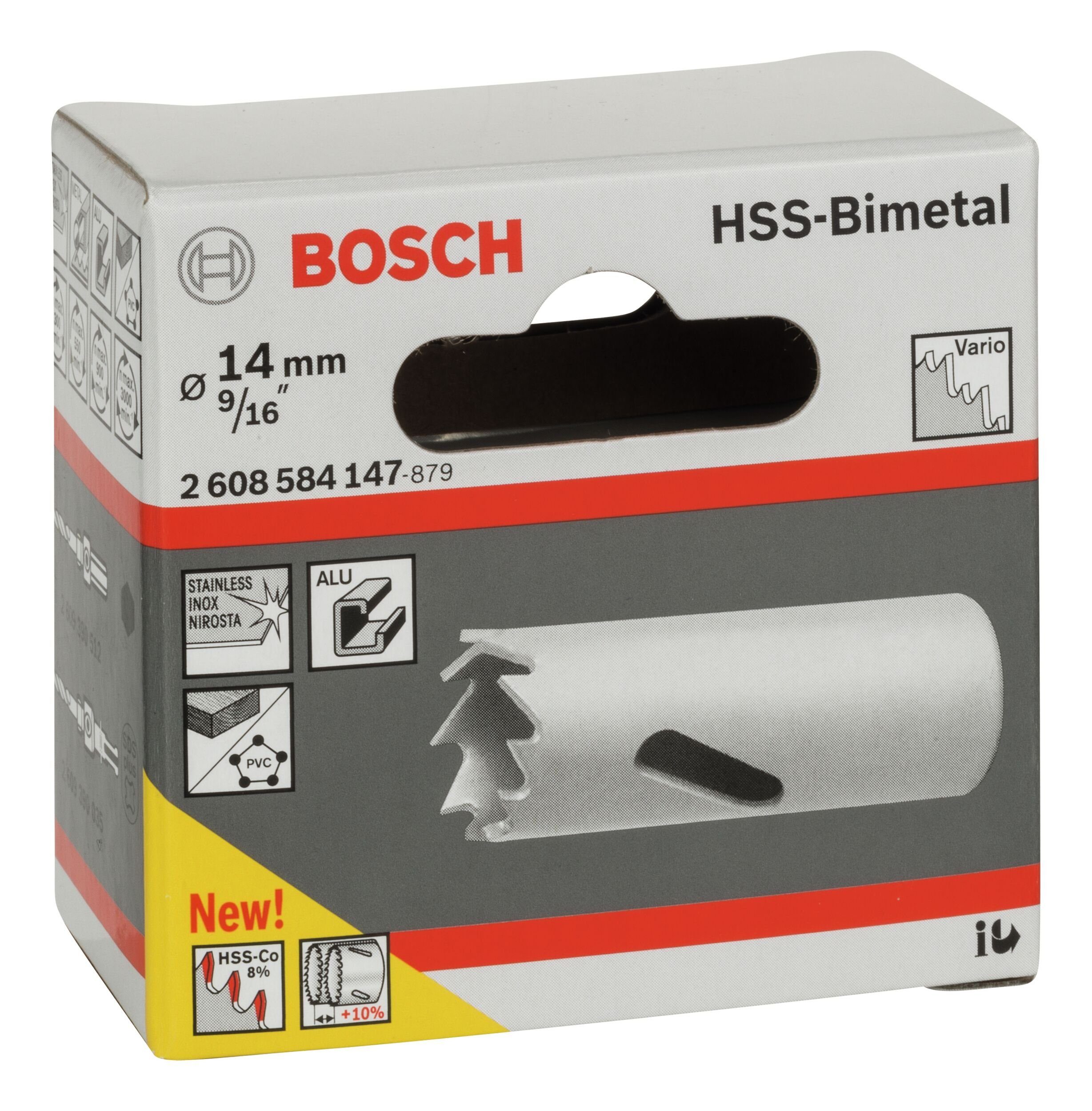 BOSCH Lochsäge, Ø mm, 14 / für - Standardadapter HSS-Bimetall 9/16"