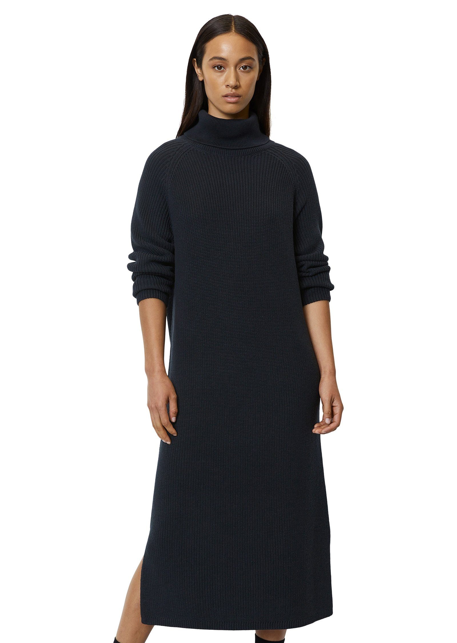 Marc O'Polo Strickkleid aus Organic Cotton-Garn blau | Strickpullover