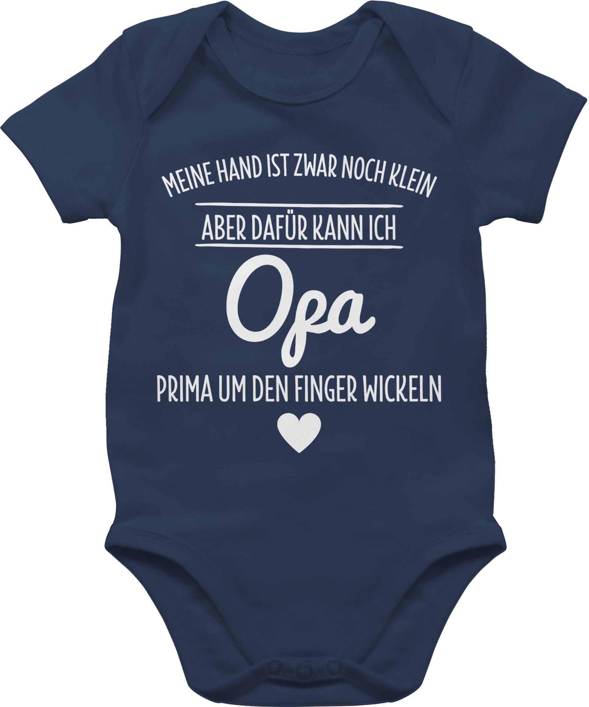 Shirtracer Shirtbody »Opa um den Finger wickeln Statement Sprüche Baby Baby Body Kurzarm
