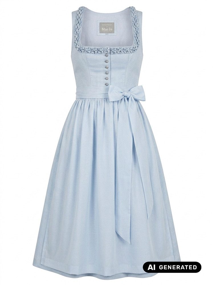 MarJo Dirndl Dirndl Blue Belle 70cm Länge hellblau