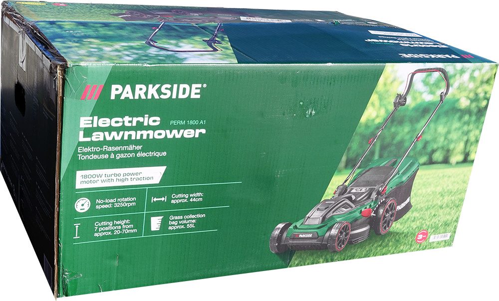 Parkside Elektrorasenmäher PERM 1800 Elektro Rasenmäher - 1800 Watt, 44 cm Schnittbreite