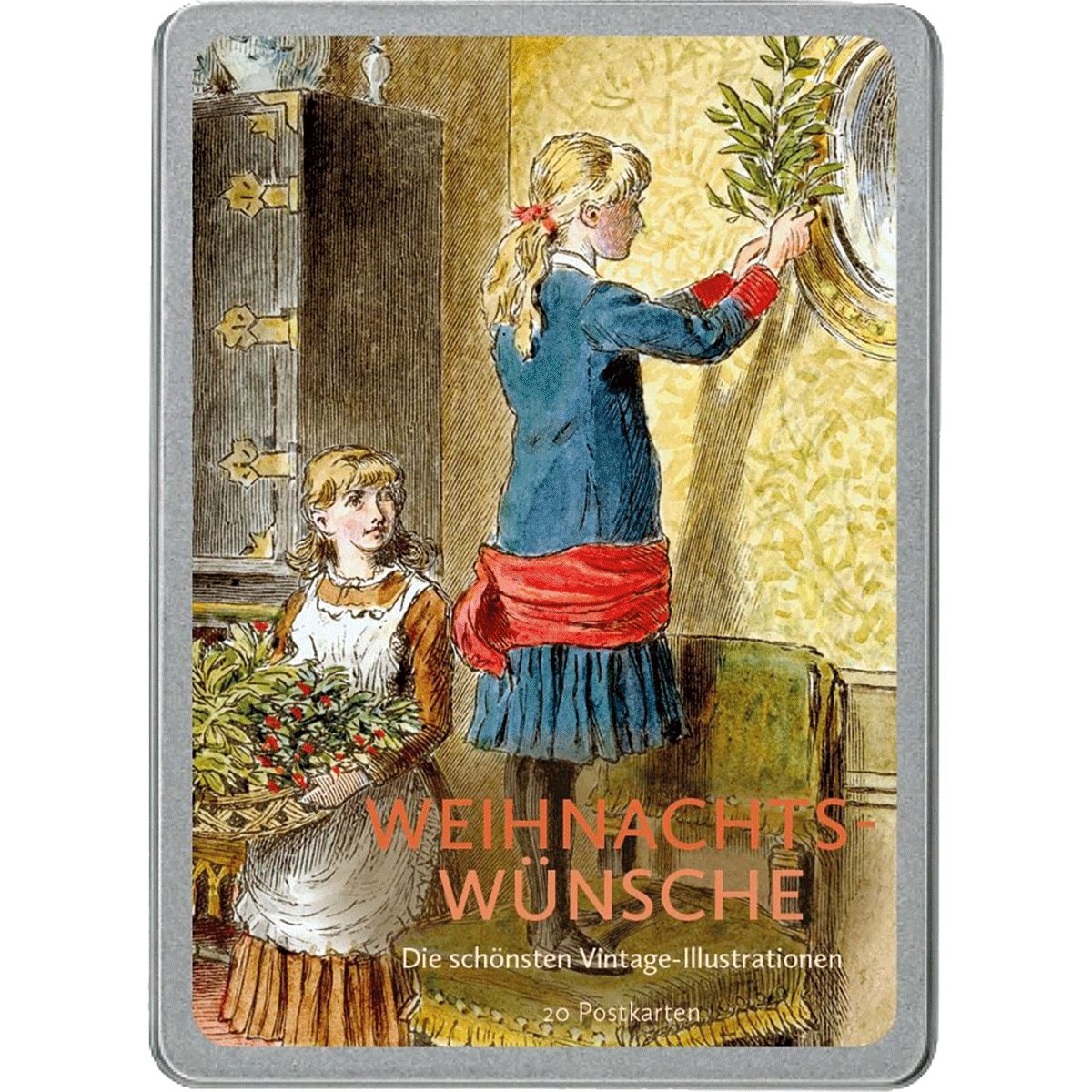 Grußkarte Postkarten-Set. Weihnachtswünsche. Die schönsten Vintage-Illustrati