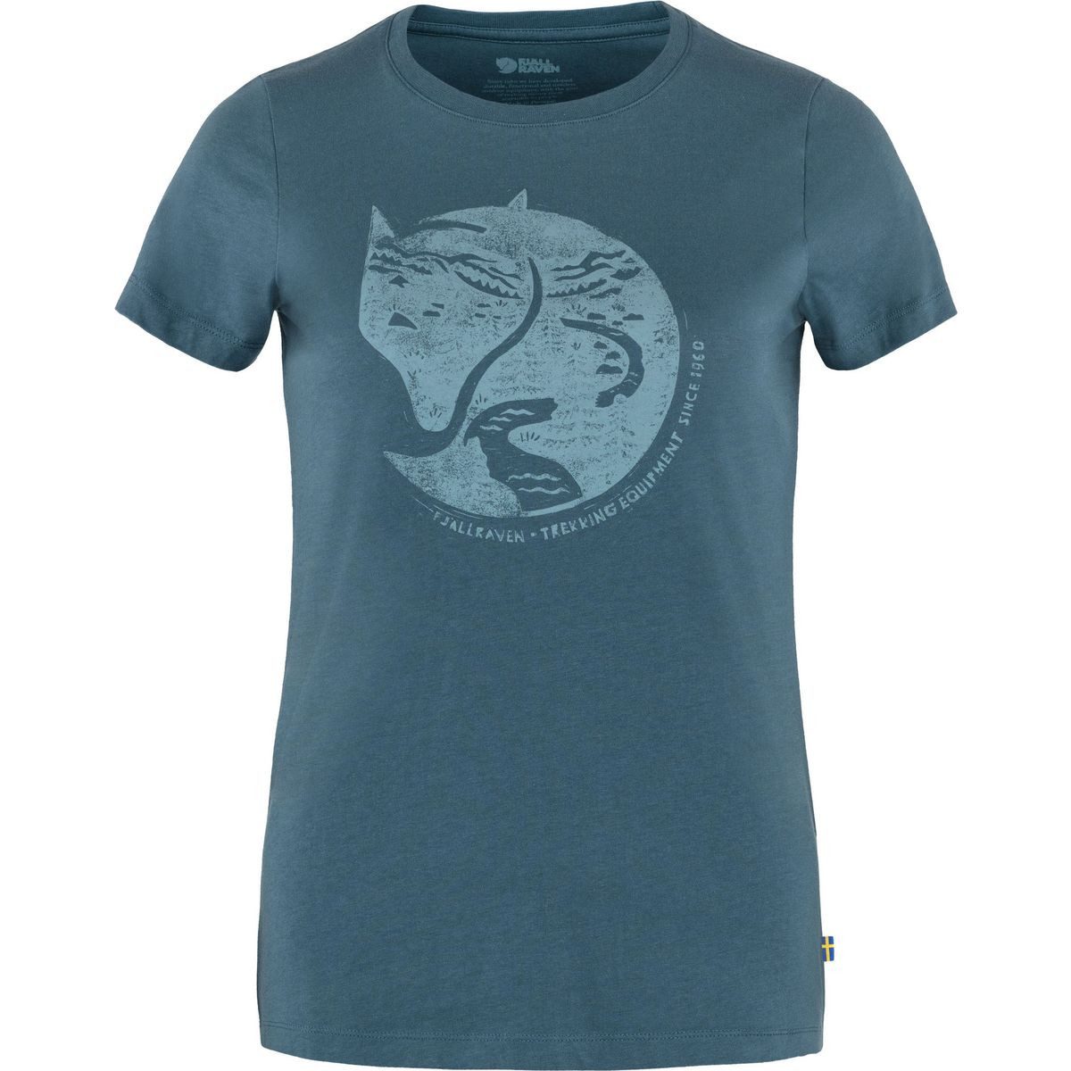 Fjällräven Kurzarmshirt Arctic Fox T-shirt W Bequemes Damen-T-Shirt aus Bio-Baumwolle mit Polarfuchs-Print