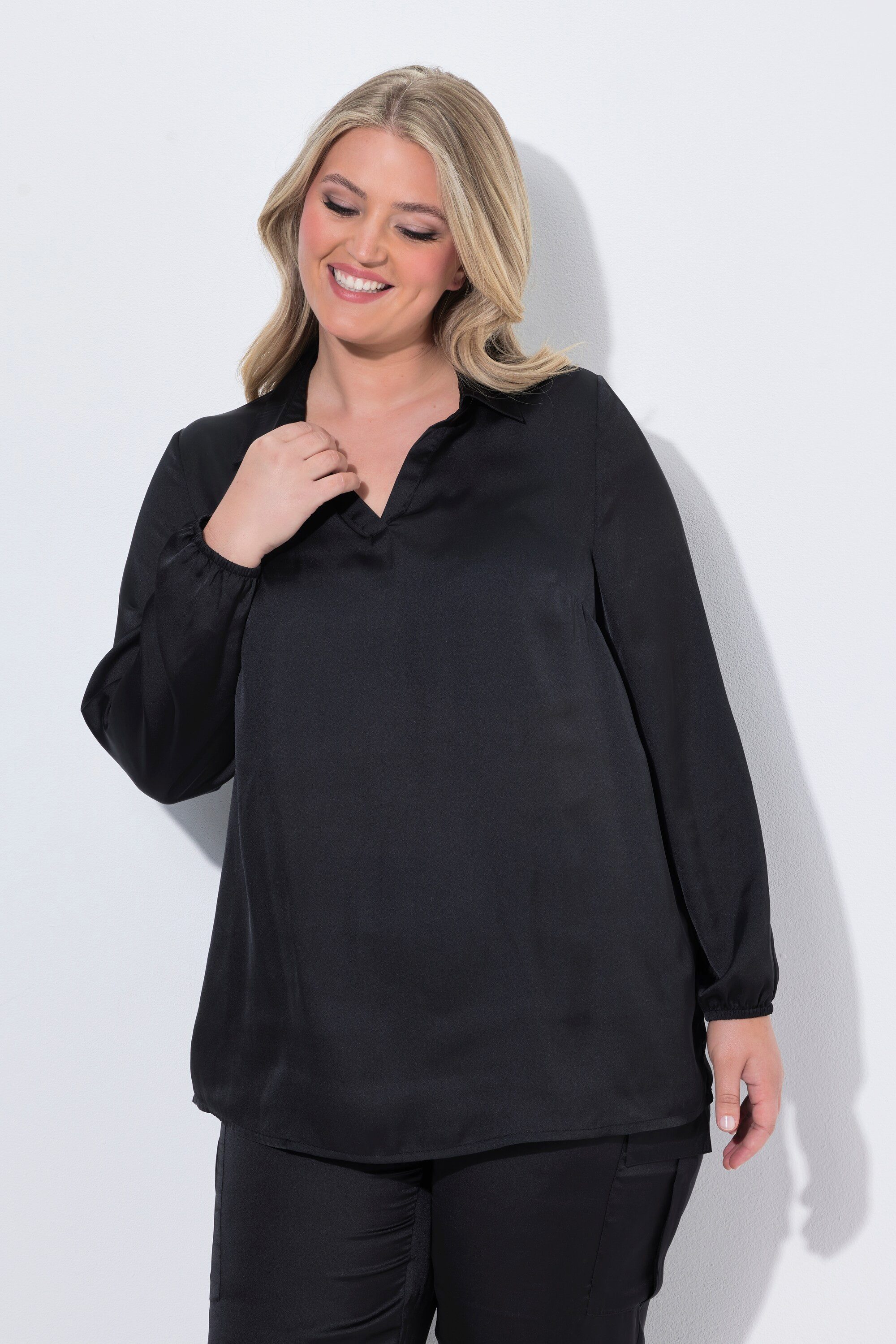 MIAMODA Longbluse Chiffon-Bluse A-Linie weiter Langarm