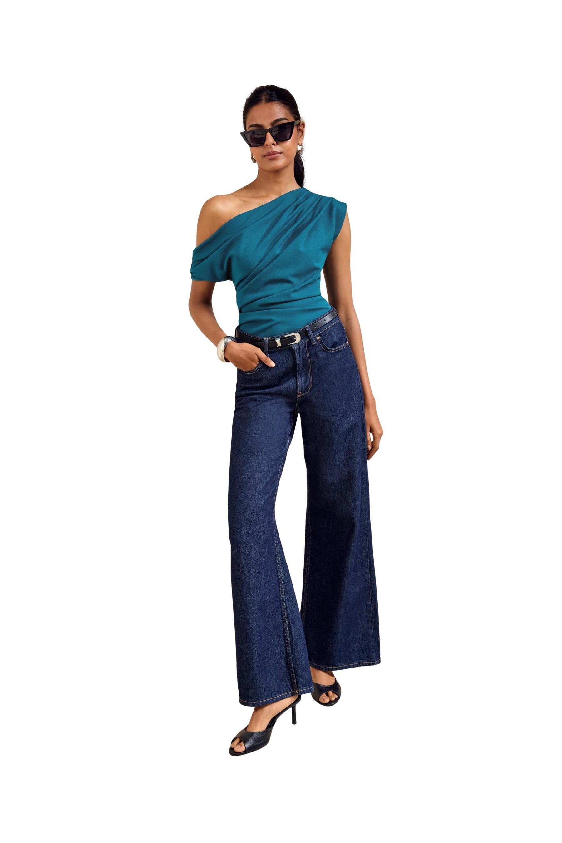 Friends Like These One-Shoulder-Top Friends Like These Oberteil mit Drapierung (1-tlg)
