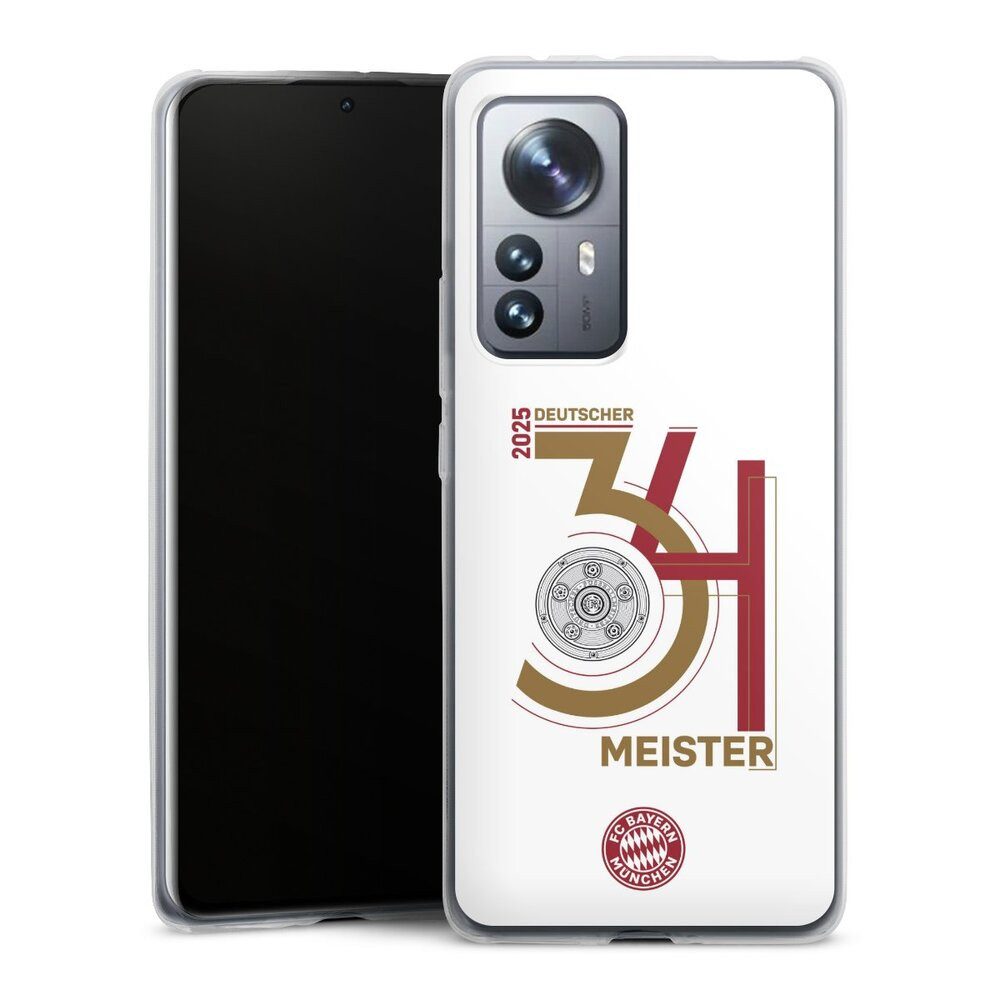 DeinDesign Handyhülle FC Bayern München Meister Offizielles Lizenzprodukt, Xiaomi 12 Pro 5G Slim Case Silikon Hülle Ultra Dünn Schutzhülle