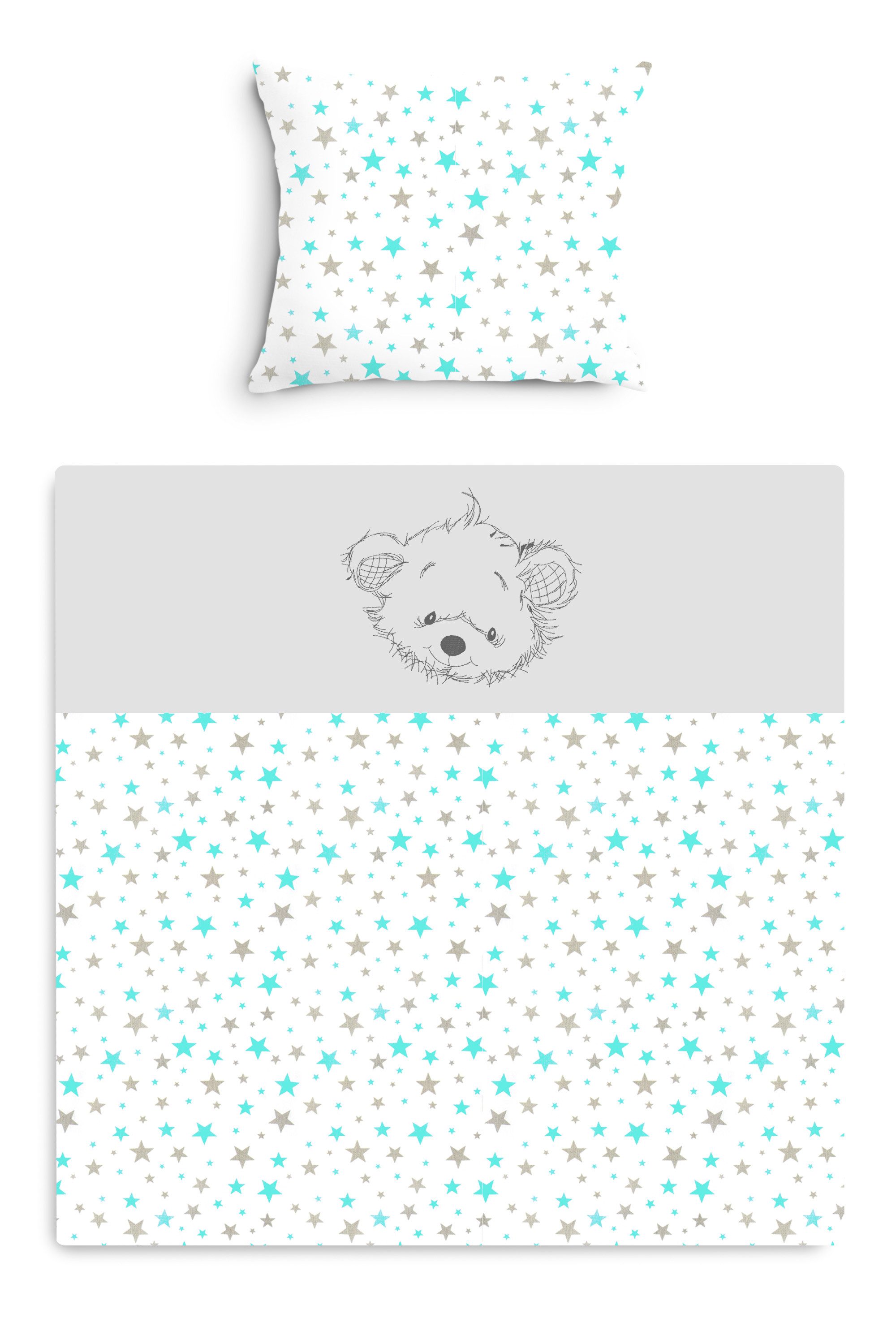 Babybettwäsche Kinderwagenset - 2tlg. Kinderbettwäsche - 80x80cm + 35x40cm