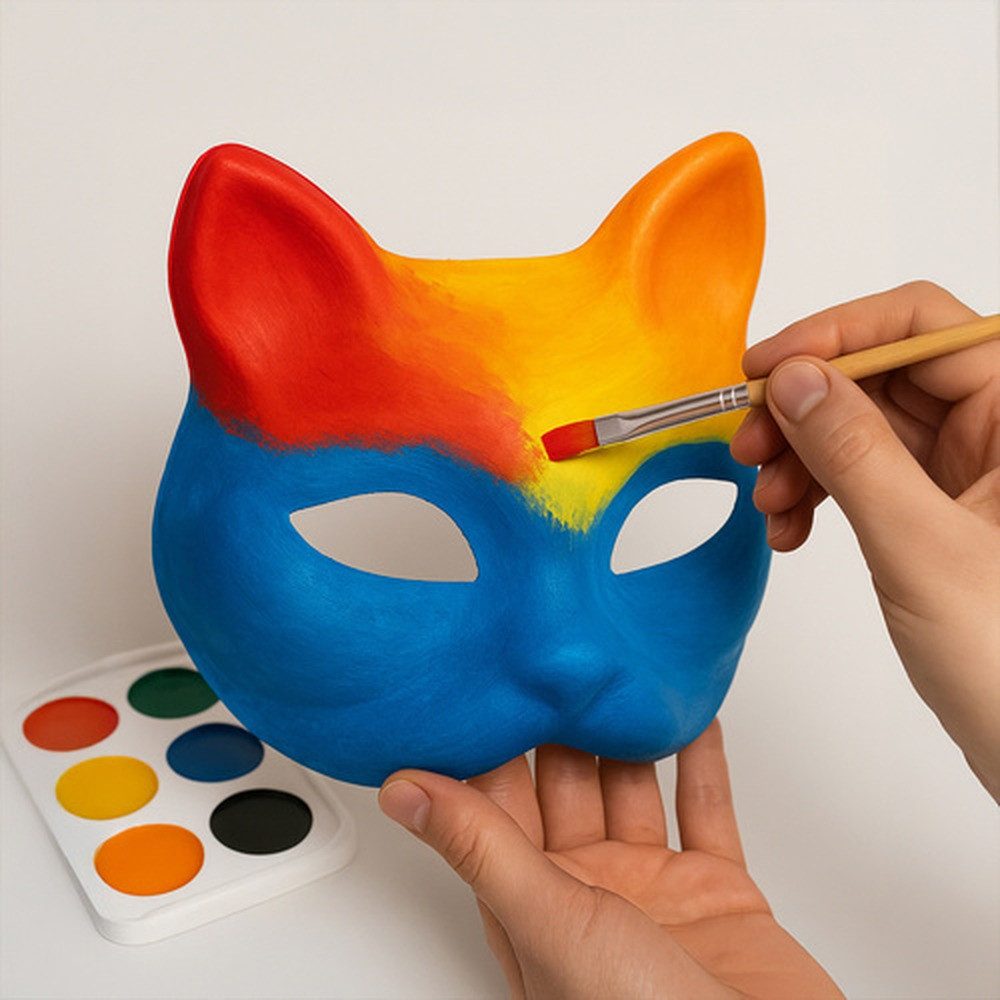 MAALEO Cat Mask DIY Face Mask (Value Pack, paint, decorate), Supports imagination and craft skills