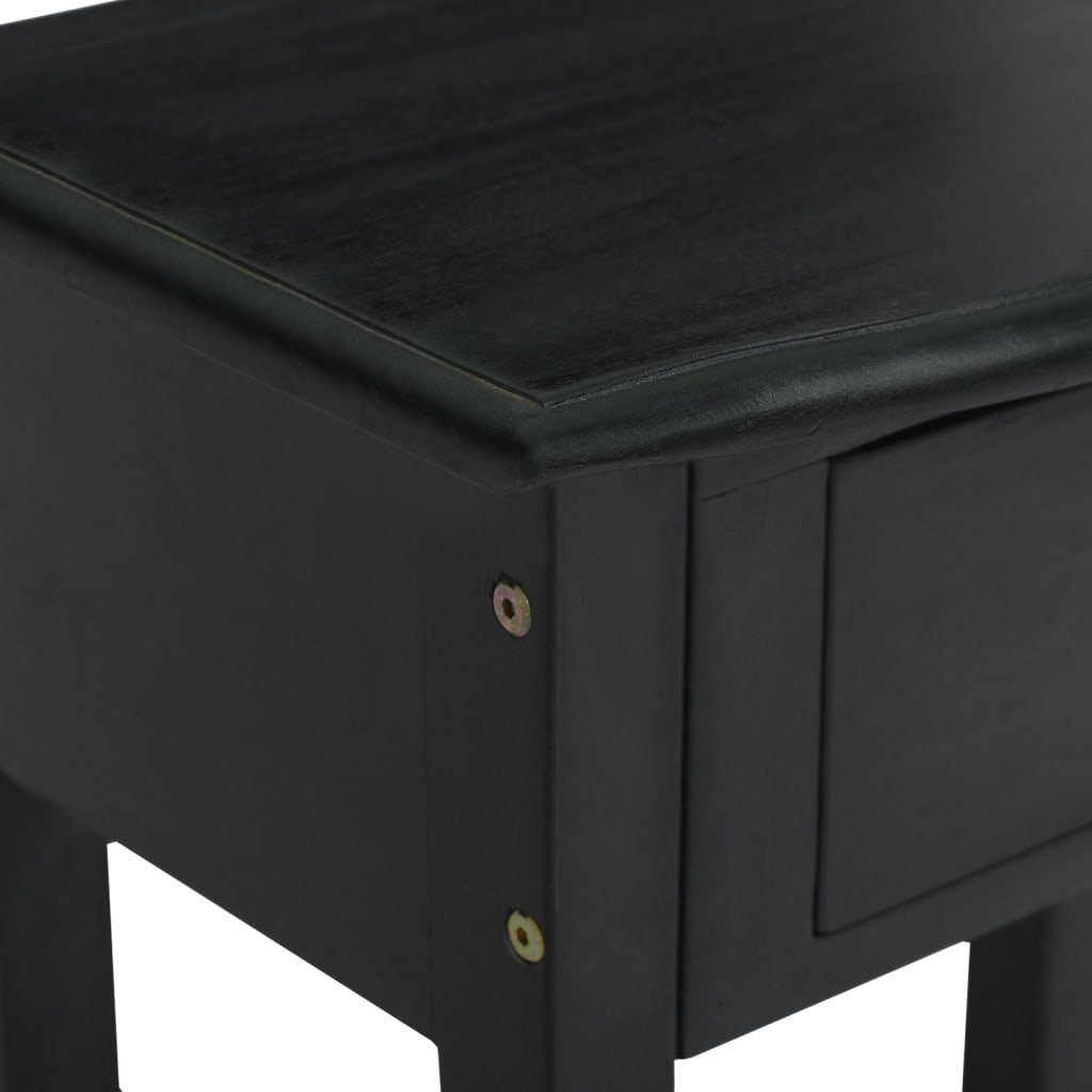 furnicato Beistelltisch Schwarz Schubladen Holz mit cm 50x30x75 Konsolentisch Mahagoni