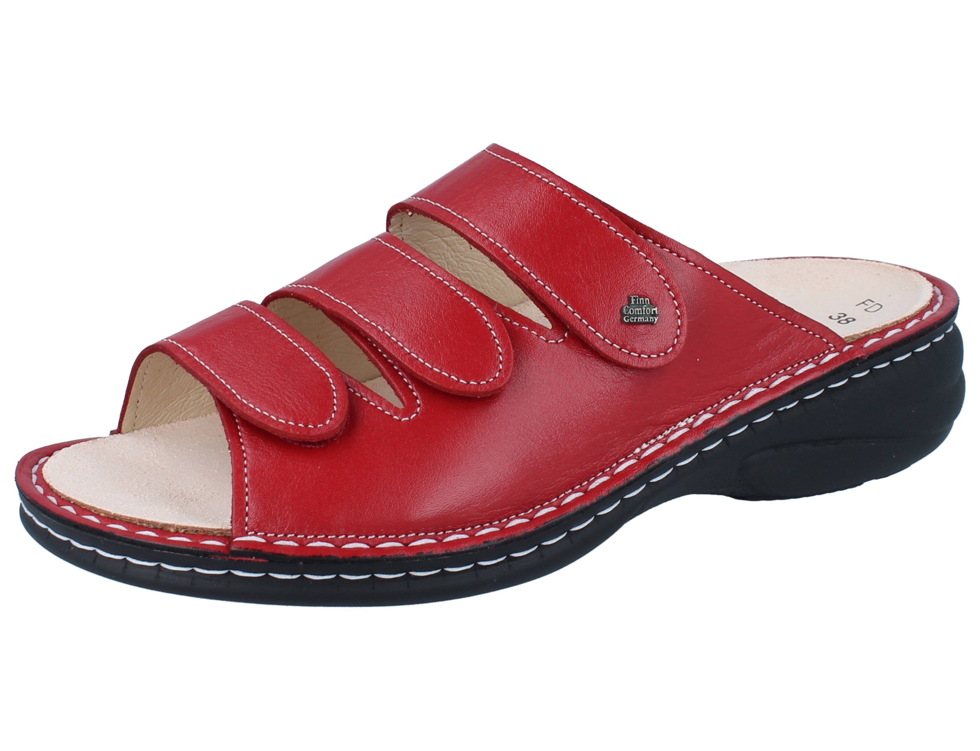FINN COMFORT Hellas Damen Pantolette rot Glattleder - Größe: 40 Pantolette