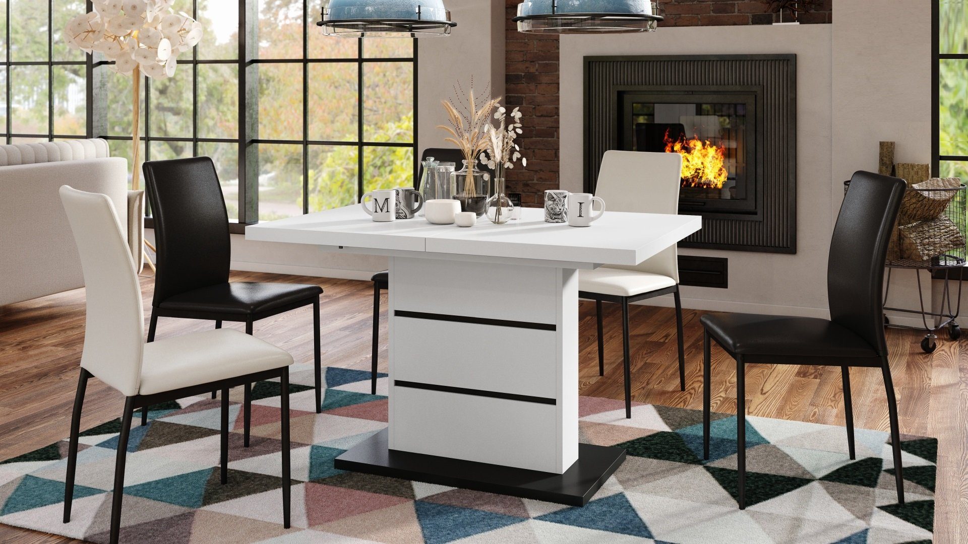 Mazzoni Esstisch Design Piano Tisch Weiß günstig online kaufen