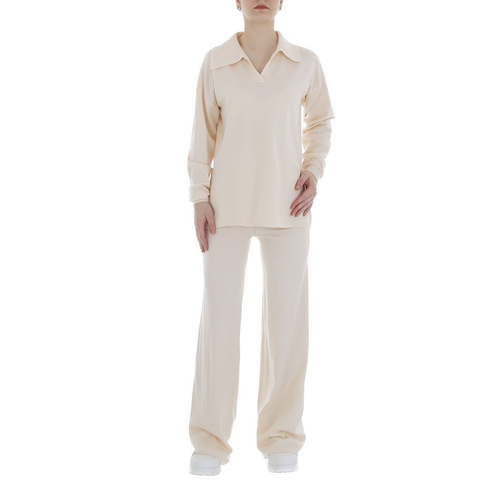 Ital-Design Freizeitanzug Damen Freizeit (86365268), Stretch Zweiteiler in Creme